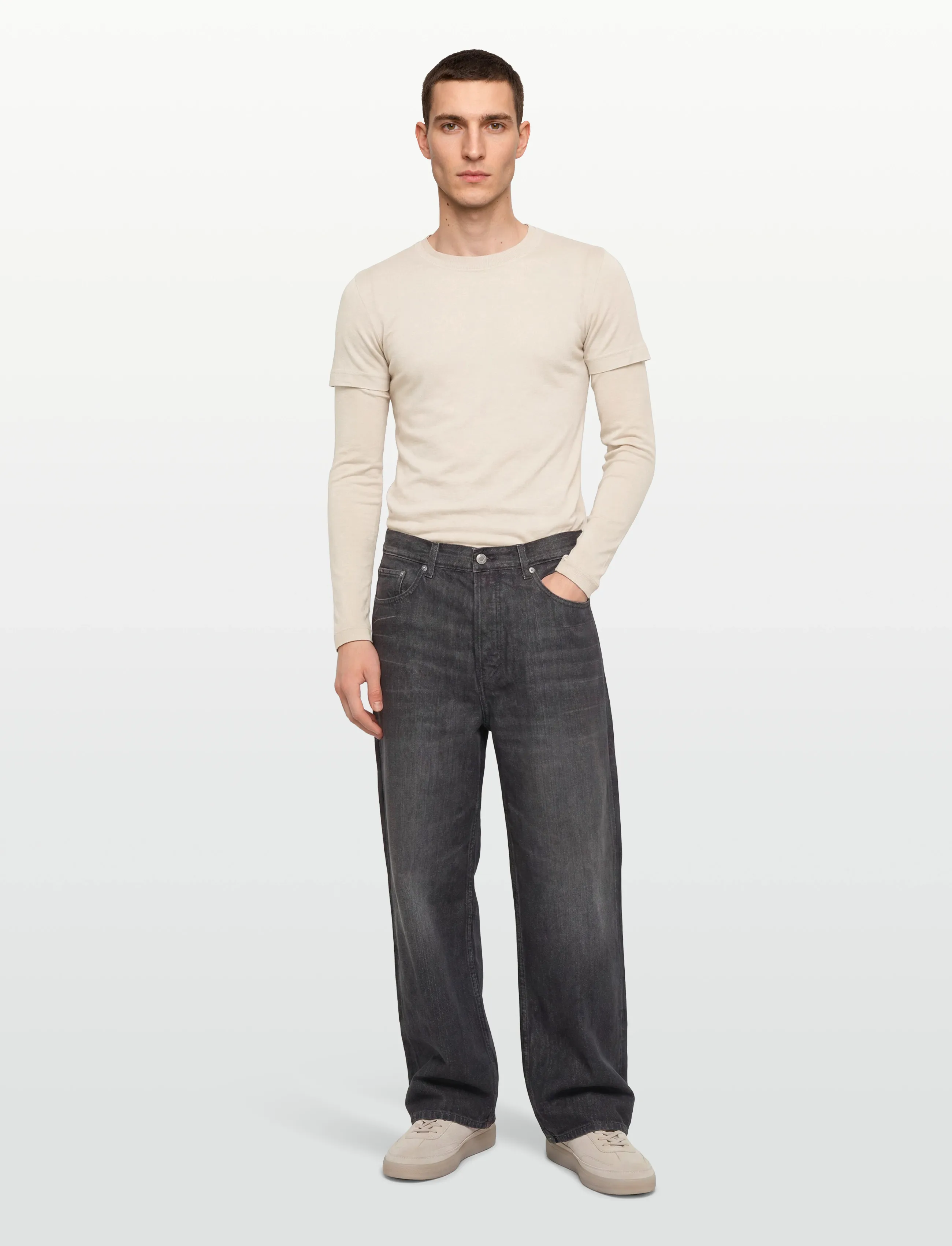 Hope Peel longsleeve Ecru Hemp Rib - Fitness & Running - ECRU HEMP RIB / beige