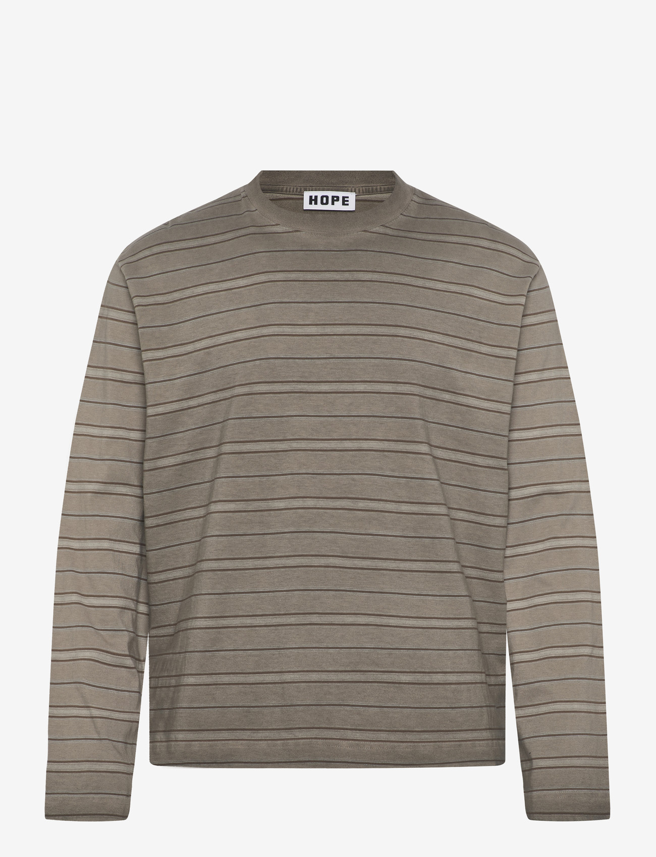 Hope - Spark longsleeve Overdyed Beige Stripe - langærmede t-shirts - overdyed beige stripe - 0