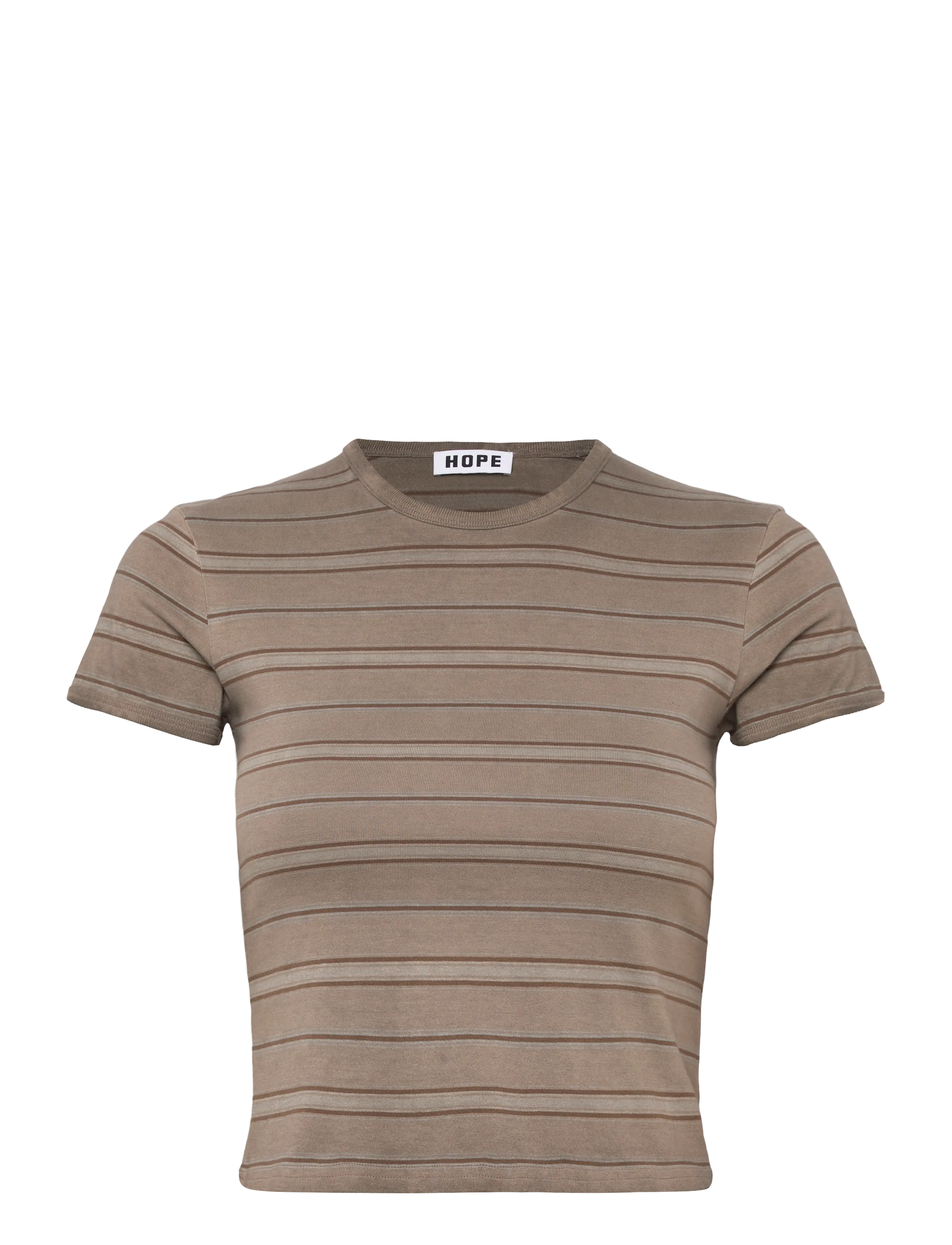 Hope Vile tee Overdyed Beige Stripe - Uutuudet - OVERDYED BEIGE STRIPE / brown