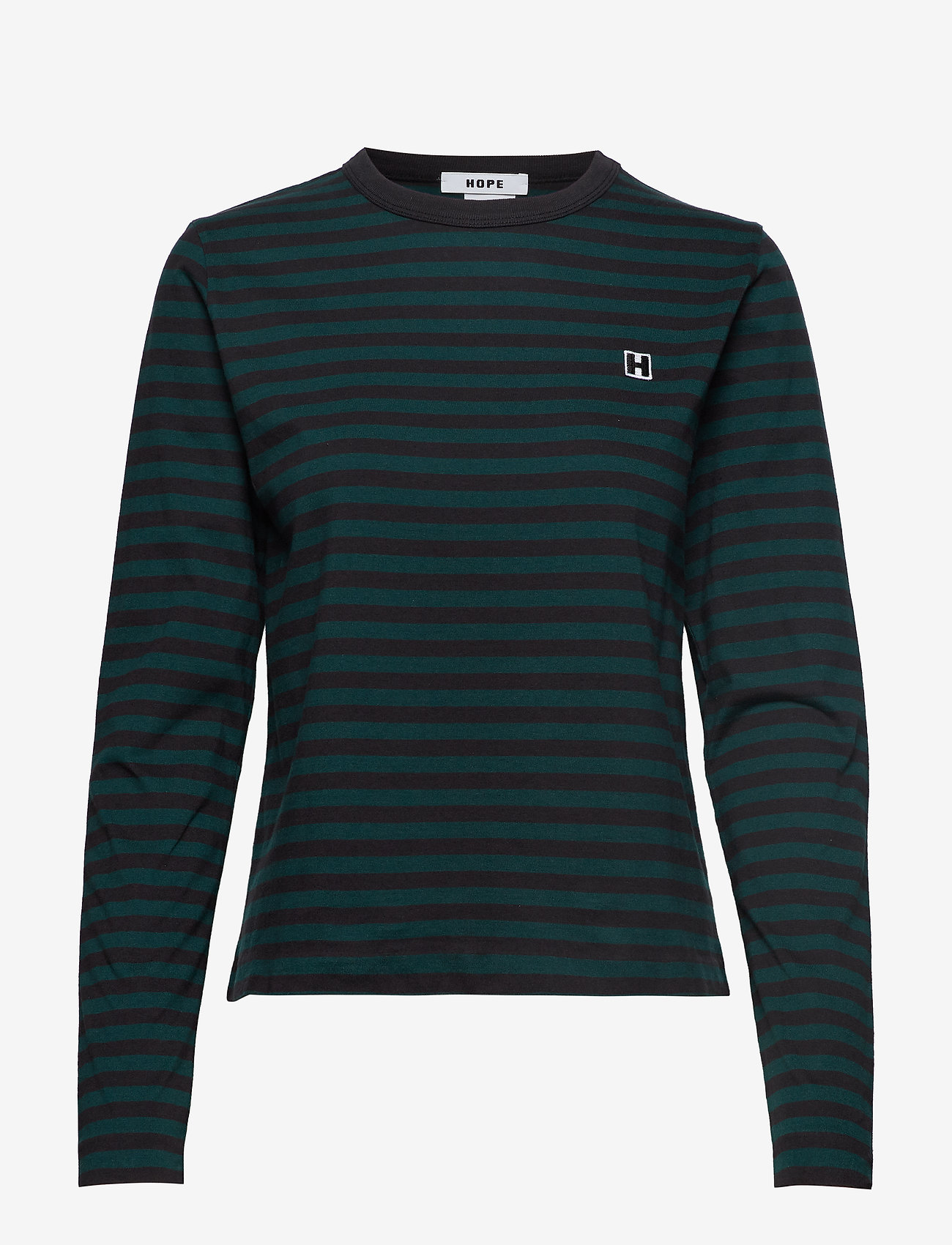 Hope - First LS Tee - deep green stripe - 0