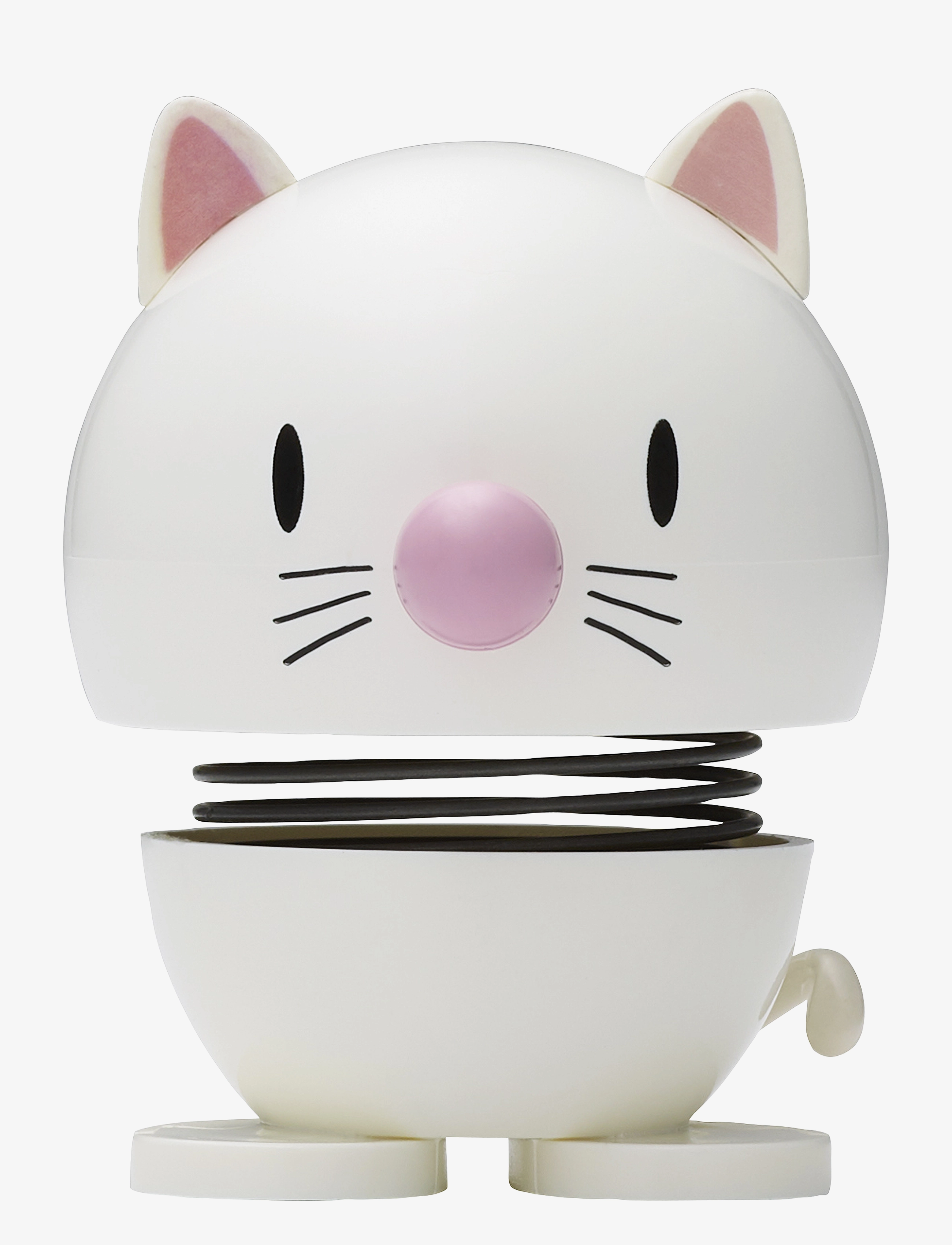 Hoptimist Cat, Porcelænsfigur og -skulptur, Hvid, Str: 5.5X5.9X7.3CM