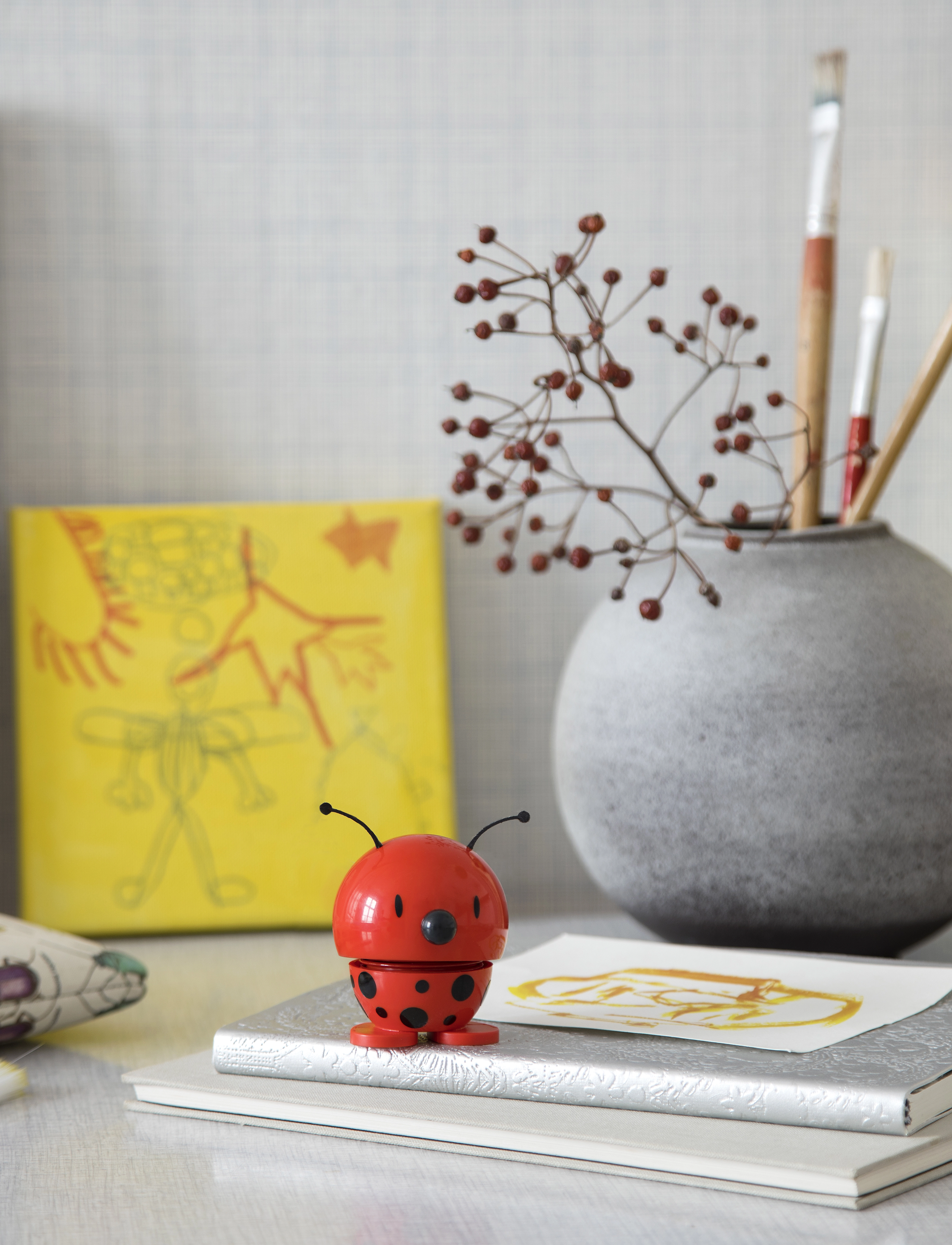 Hoptimist Ladybird, 4.5X5.8X6.8 cm, Decorative Accessories-details, Rot - Porcelain Figures & Sculptures, Homeware