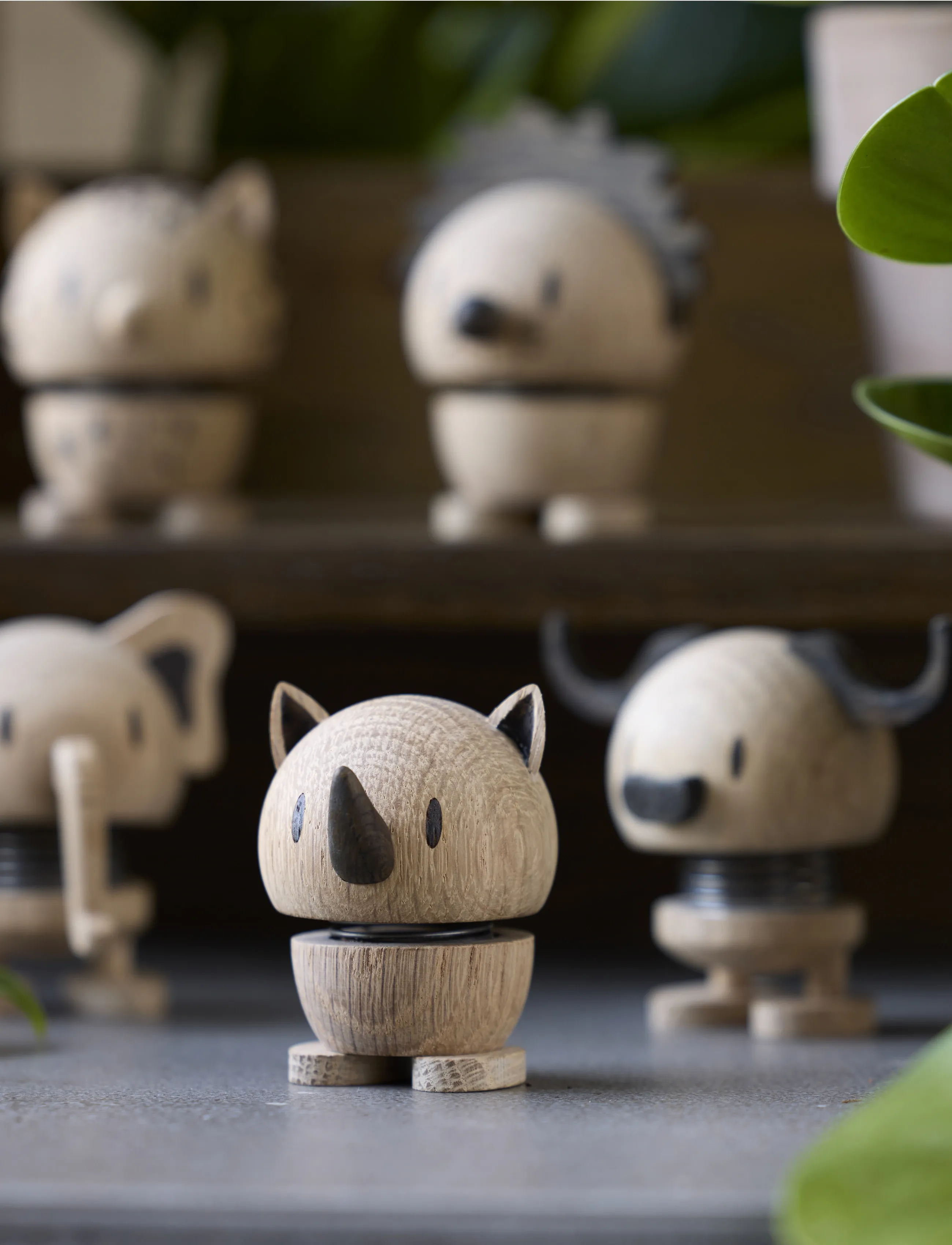 Hoptimist Hoptimist Rhino S Oak, 6X4.8X6.8 cm x 6, Decorative Accessories-details > Figures & Sculptures, Unisex