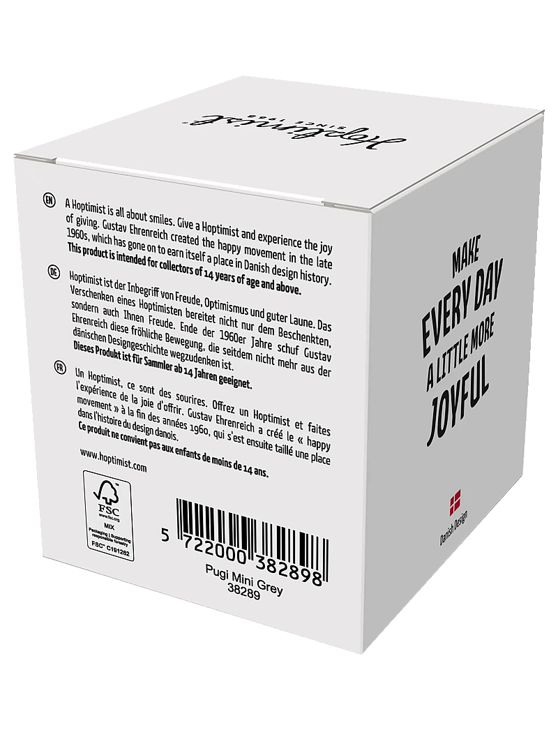 Hoptimist - Hoptimist Pug XS Grey - figuren & skulpturen - grÅ - 2