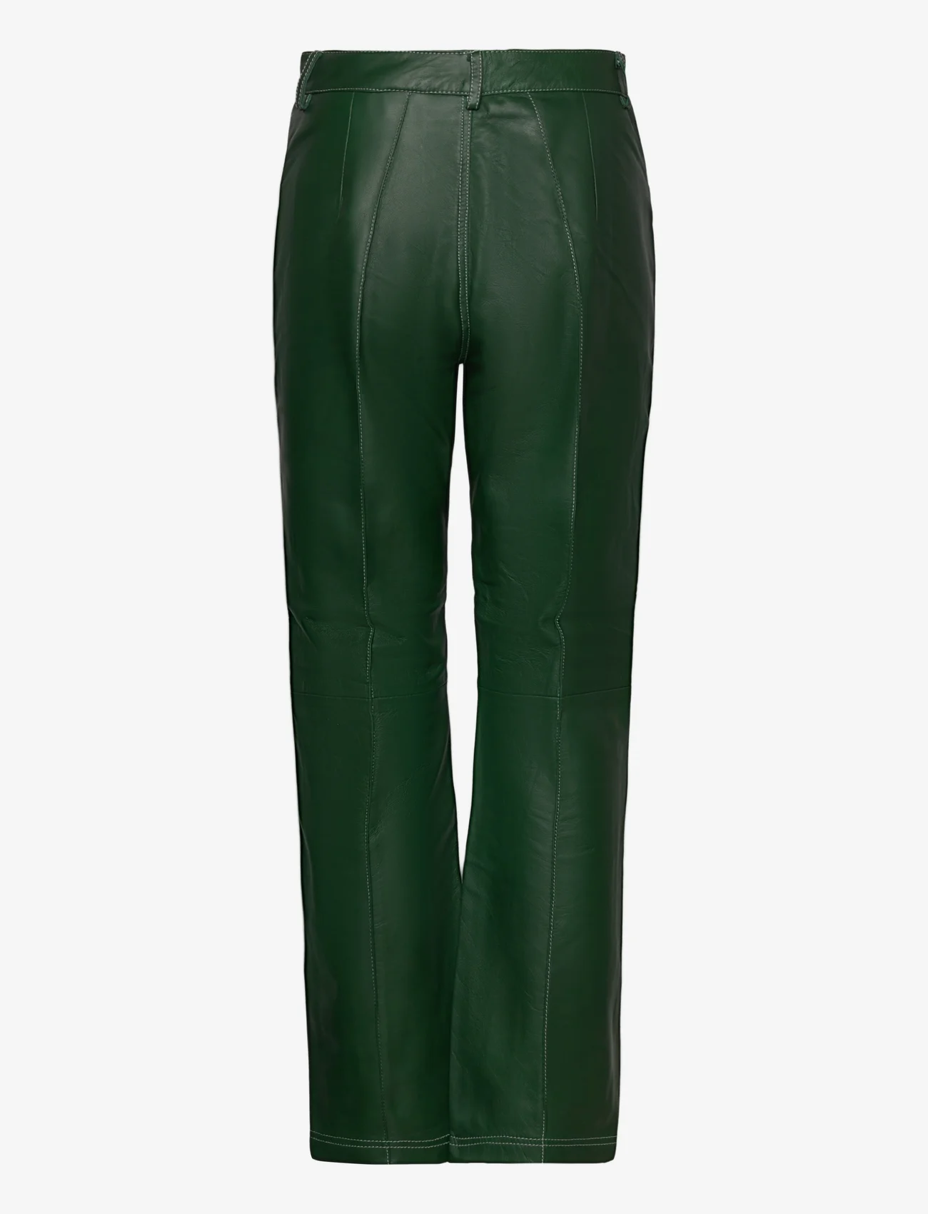 Hosbjerg - Jody Leather Pants - dark green - 1