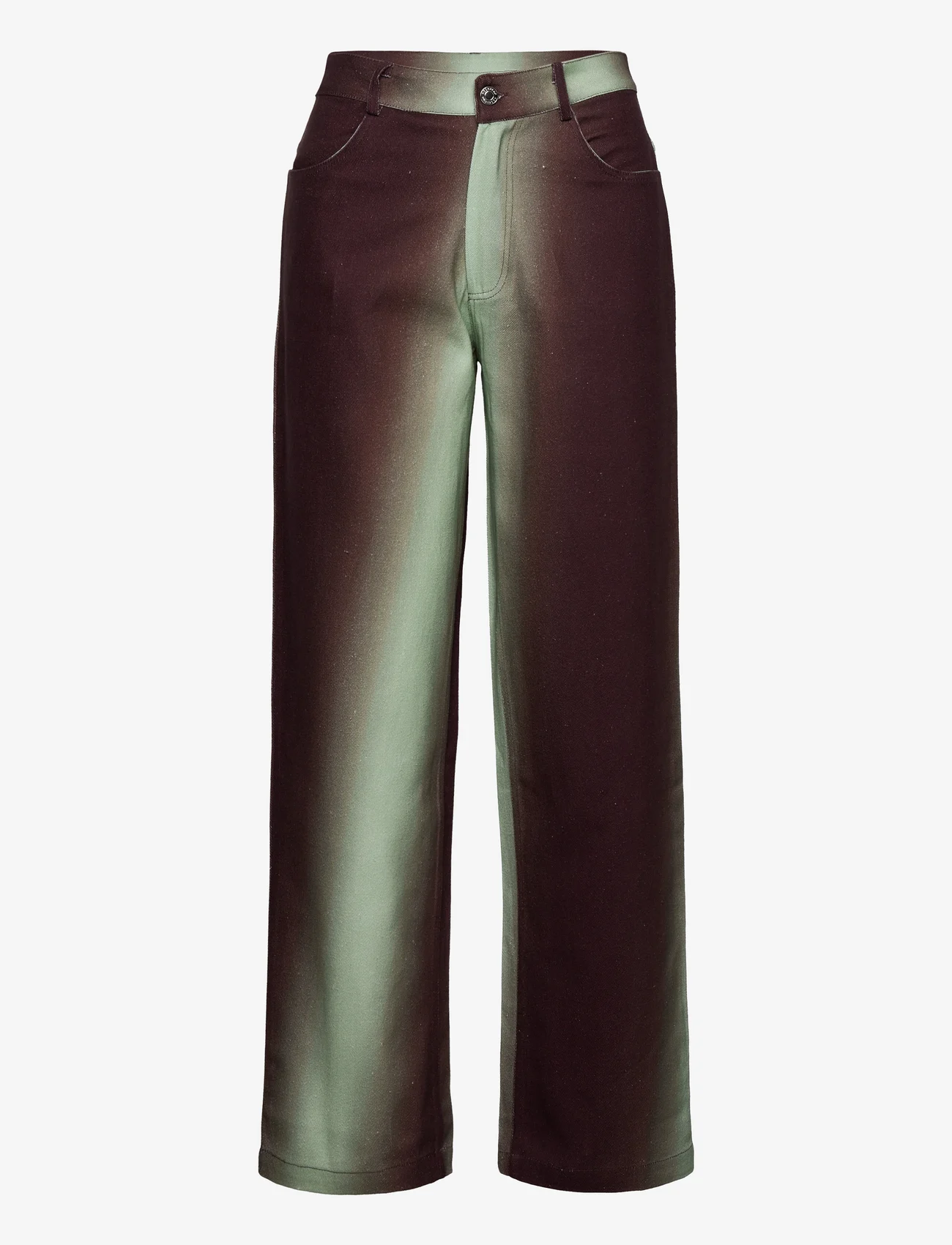 Hosbjerg - Joy Fade Pants - spodnie szerokie - green/brown fade - 0