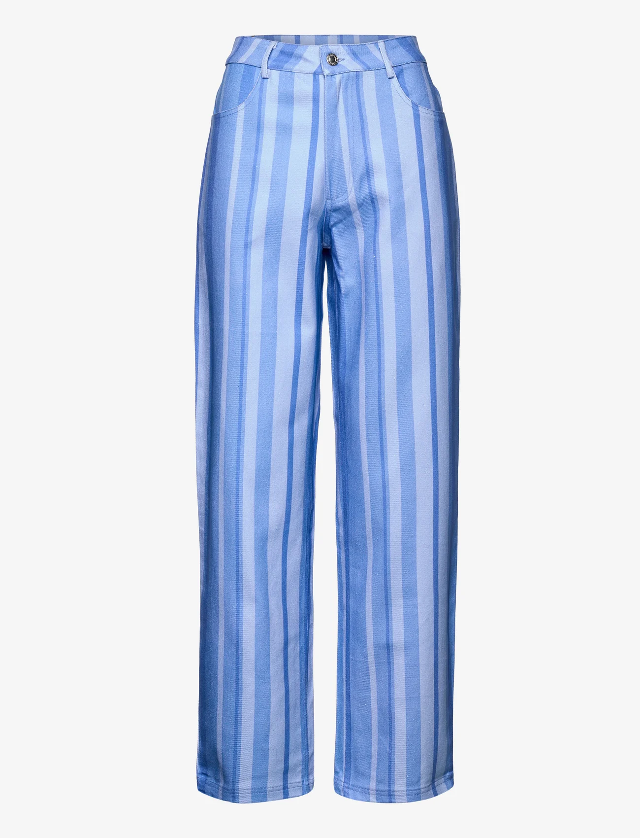 Hosbjerg - Juki Alexa Pants - leveälahkeiset housut - blue stripe - 0