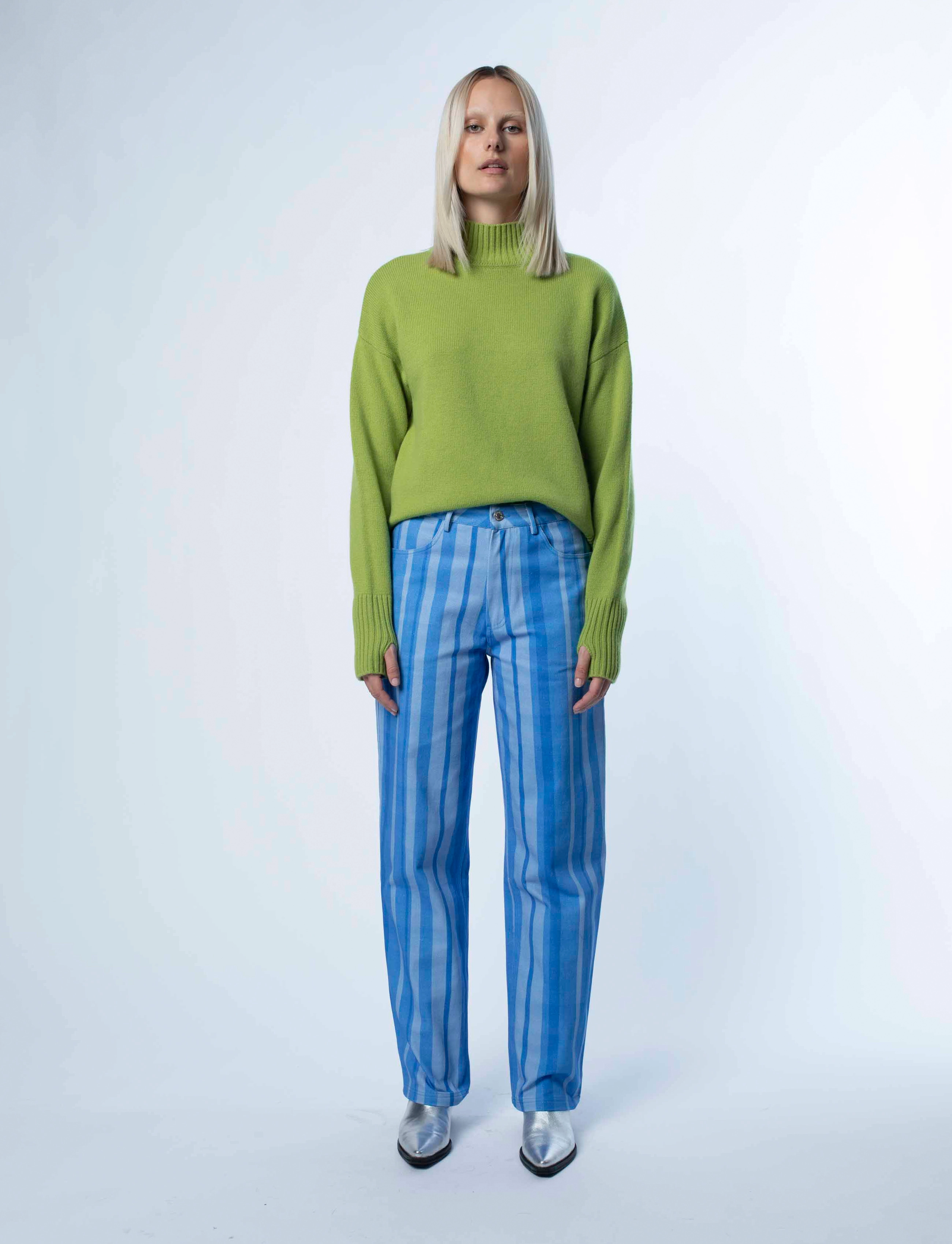 Hosbjerg - Juki Alexa Pants - bukser med brede ben - blue stripe - 3