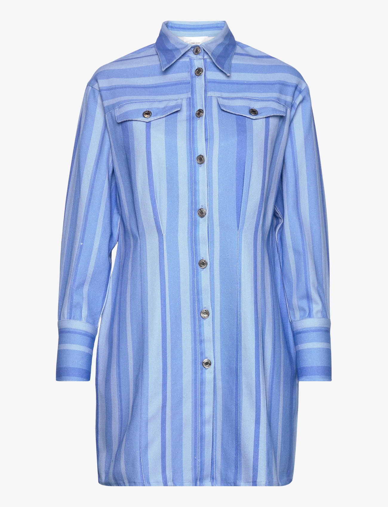 Hosbjerg - Juki Volume Dress - shirt dresses - blue stripe - 0
