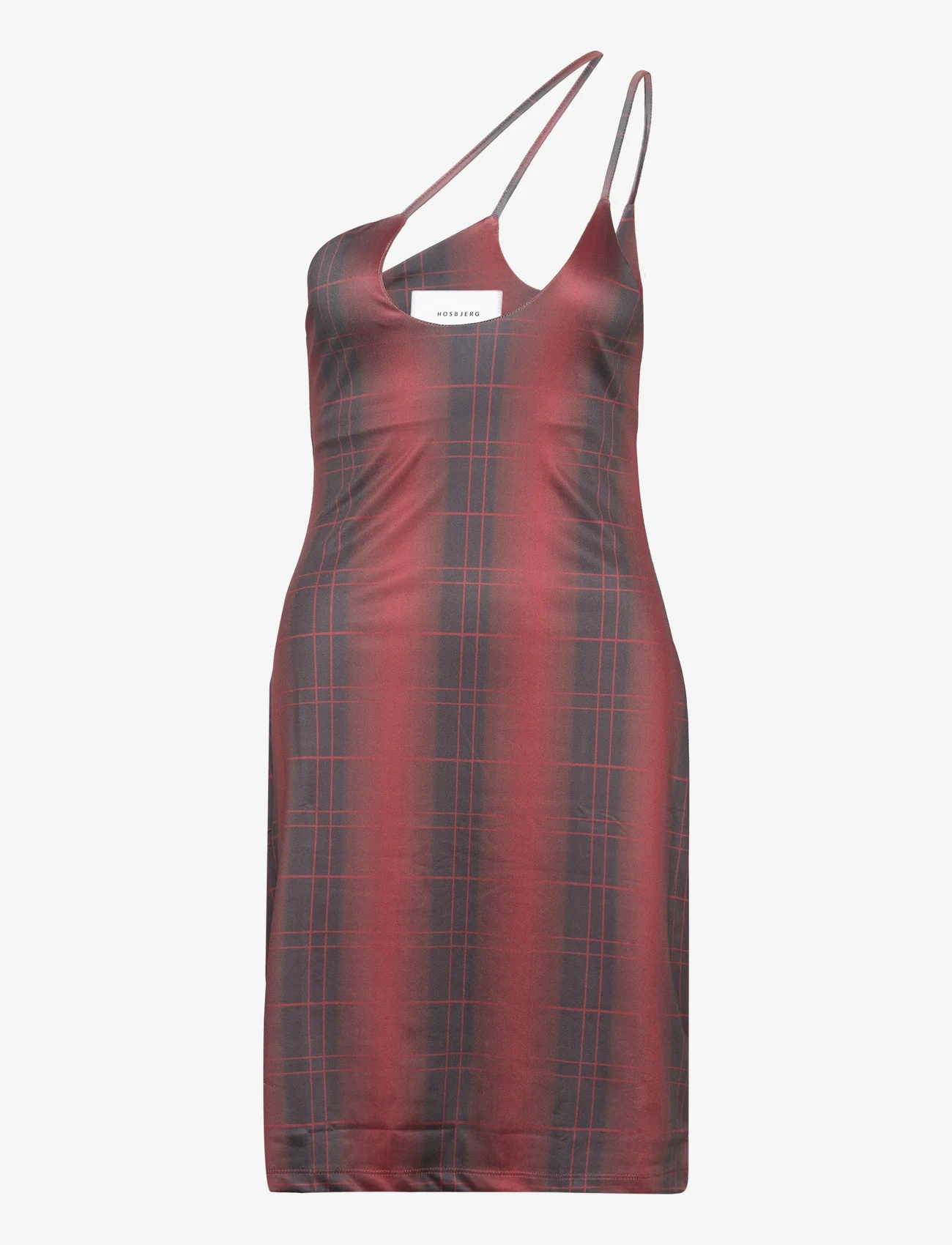 Hosbjerg - Juna Asta Grid Dress - party wear at outlet prices - maroon grid - 0