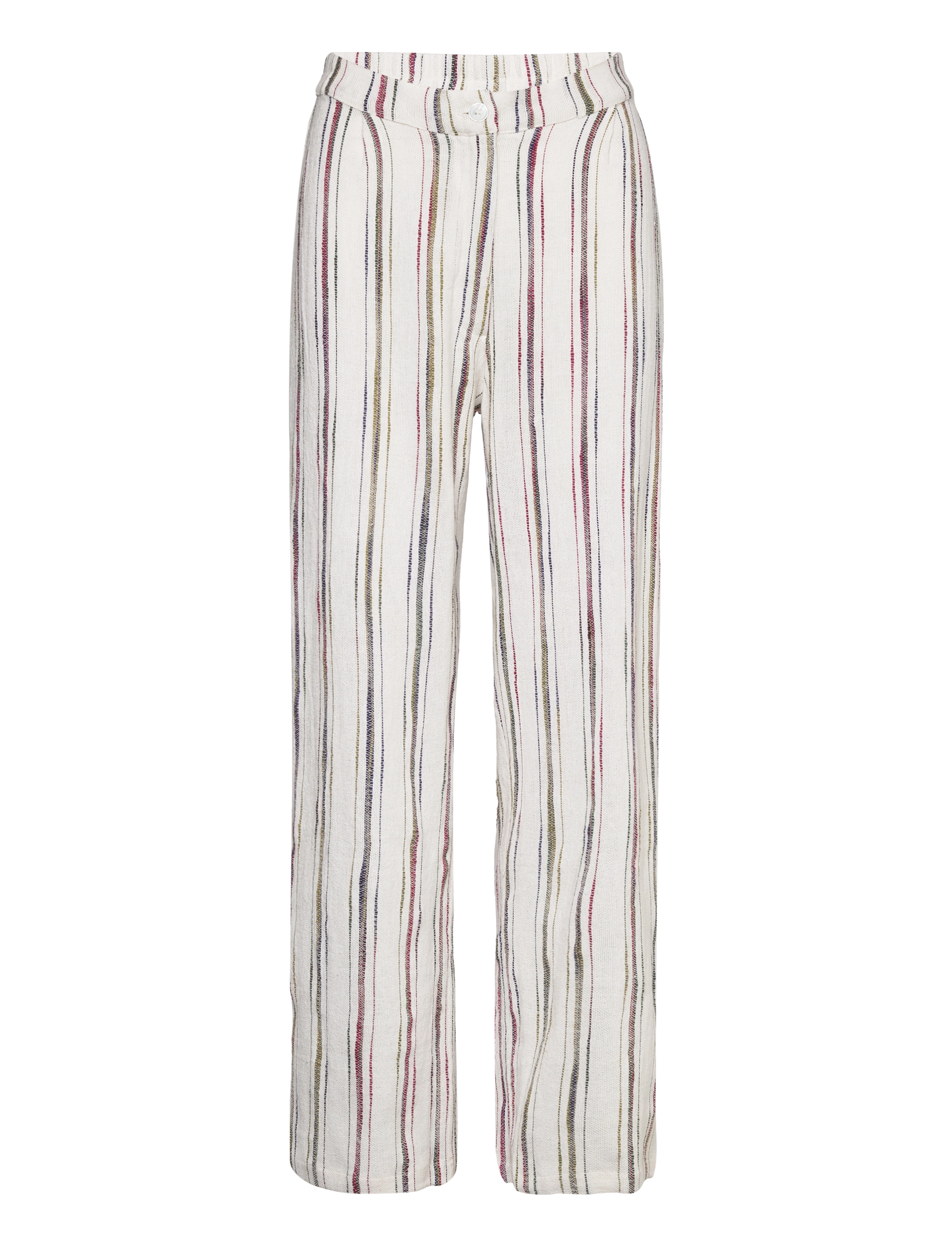 Hosbjerg Kydia Stripe Pants, XS, Trousers, Weiß - Straight Leg, Frauen