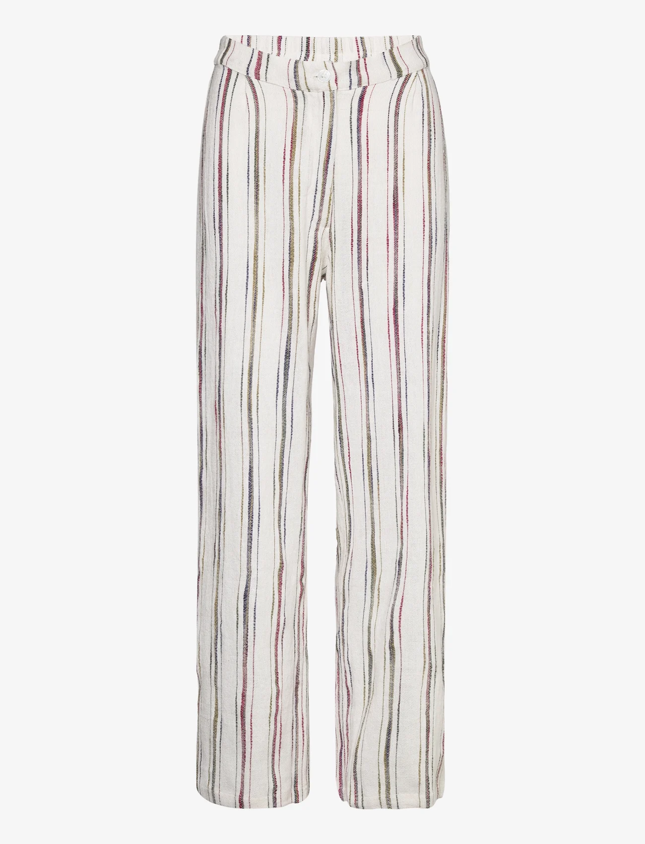 Hosbjerg - Kydia Stripe Pants - straight leg hosen - white stripe - 0