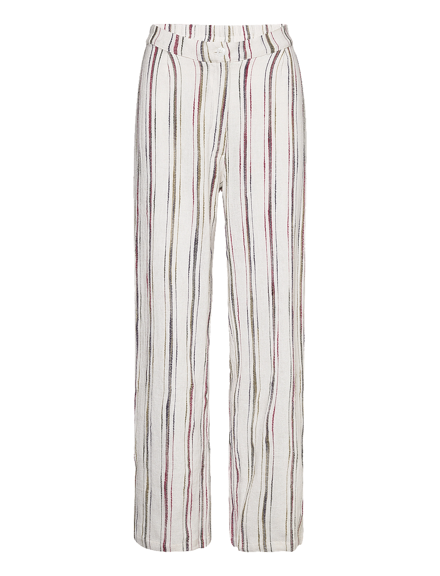Hosbjerg - Kydia Stripe Pants - hose mit geradem bein - white stripe - 0