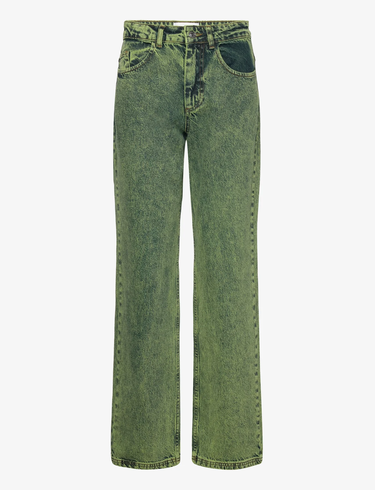 Hosbjerg - Leah Acid Denim Pants - hosen mit weitem bein - lime green - 0