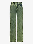 Leah Acid Denim Pants - LIME GREEN