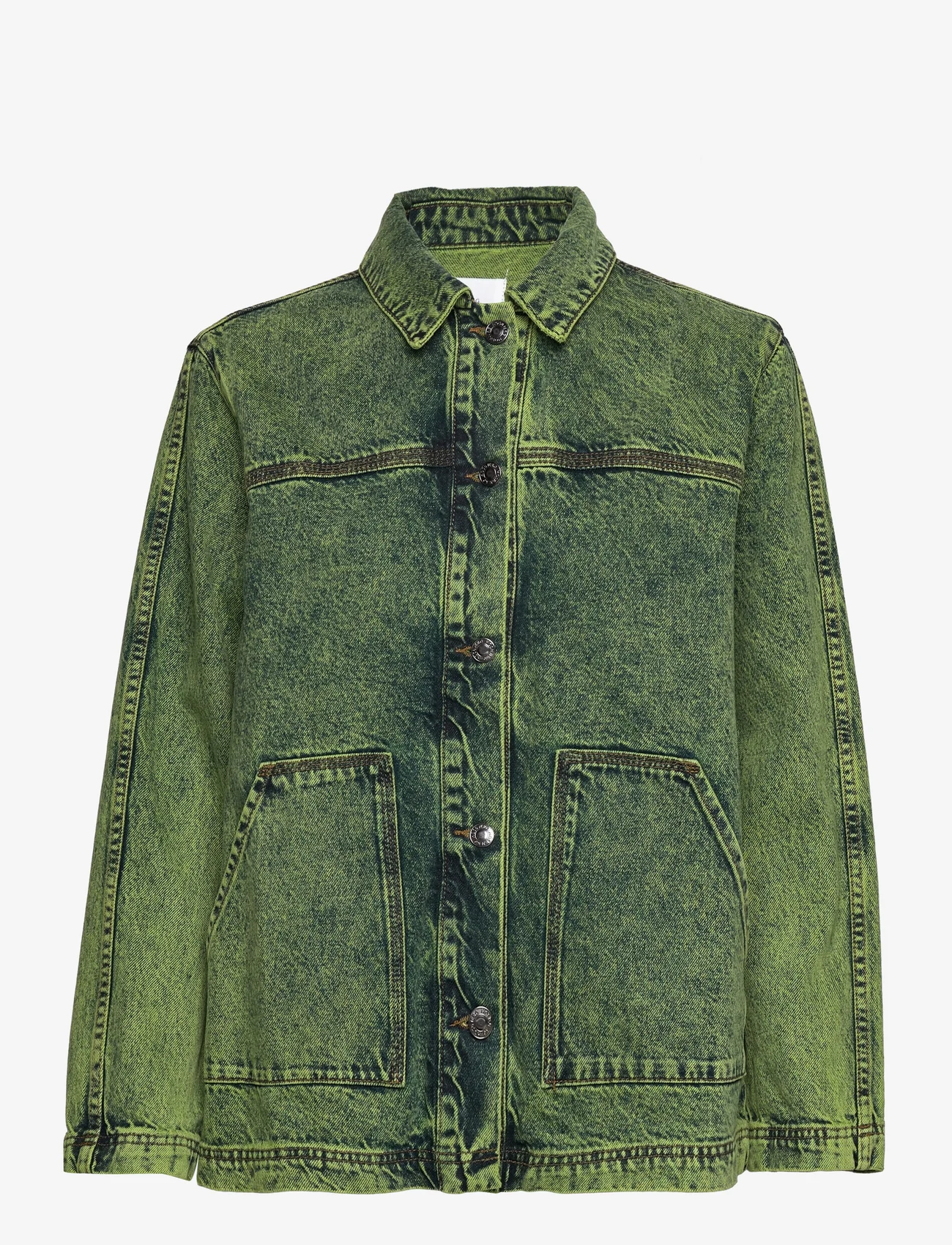 Hosbjerg - Leah Acid Denim Jacket - spring jackets - lime green - 0