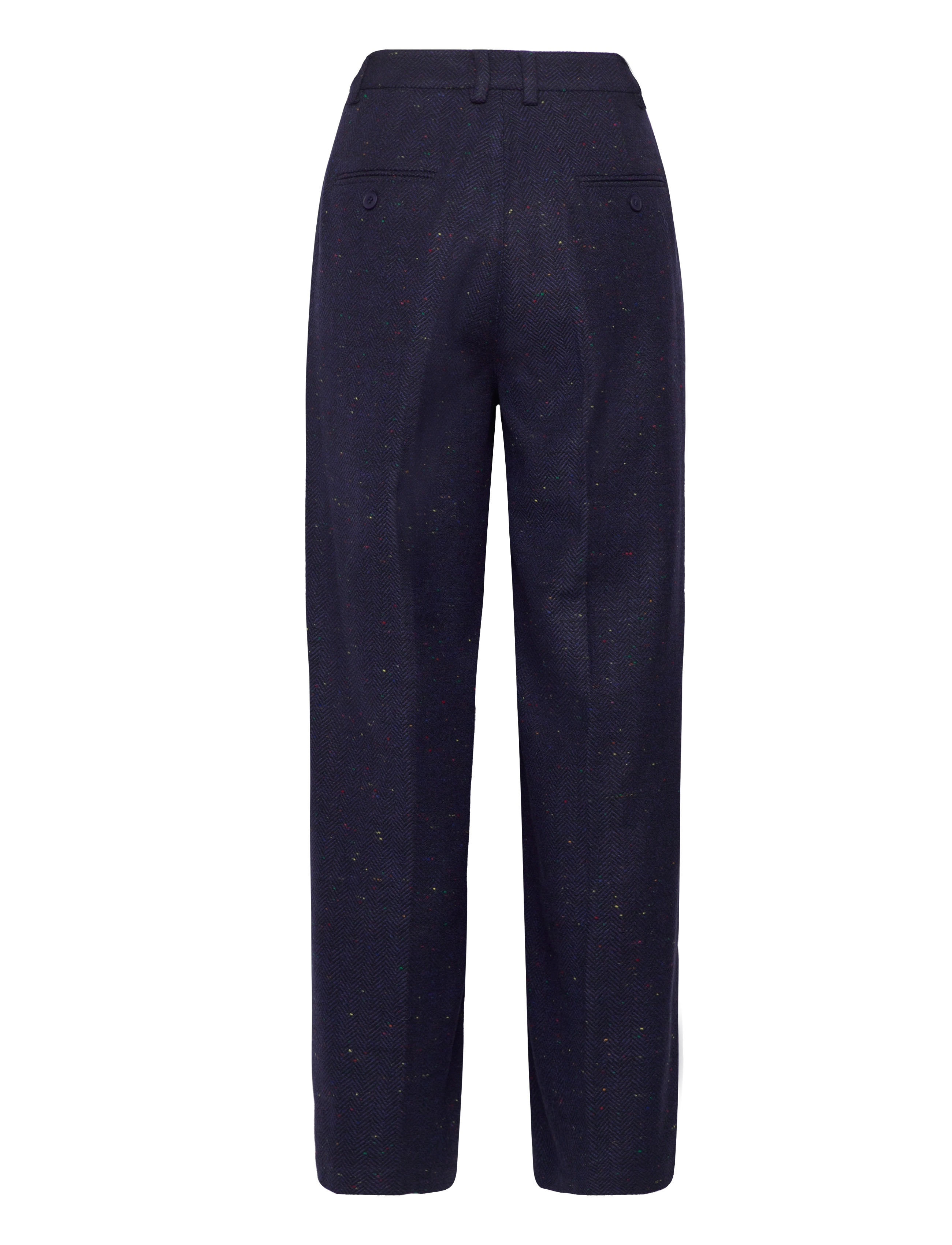 Hosbjerg - Margot Pants - hosen mit weitem bein - navy herringbone - 1