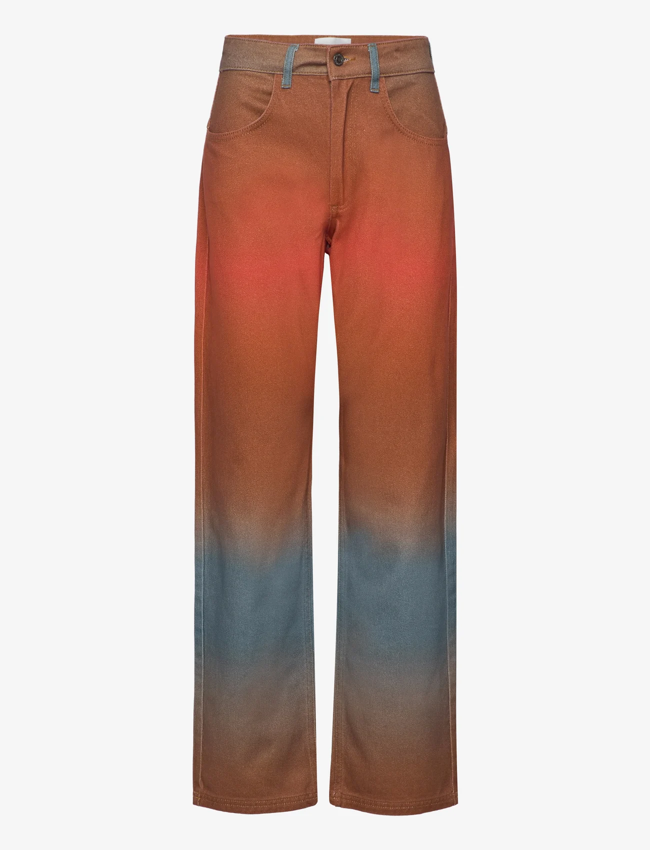 Hosbjerg - Mercy Denim Pants - džinsa bikses ar taisnām starām - orange sunset - 0