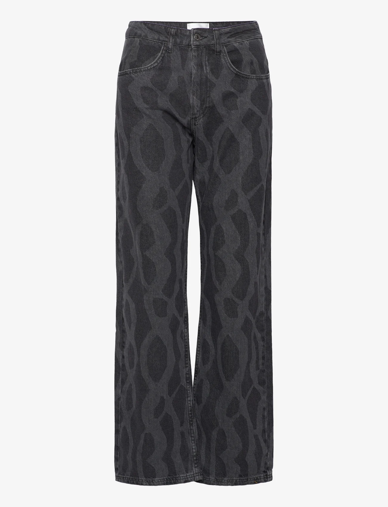 Hosbjerg - Mickie Denim Pants - džinsa bikses ar platām starām - dark grey - 0