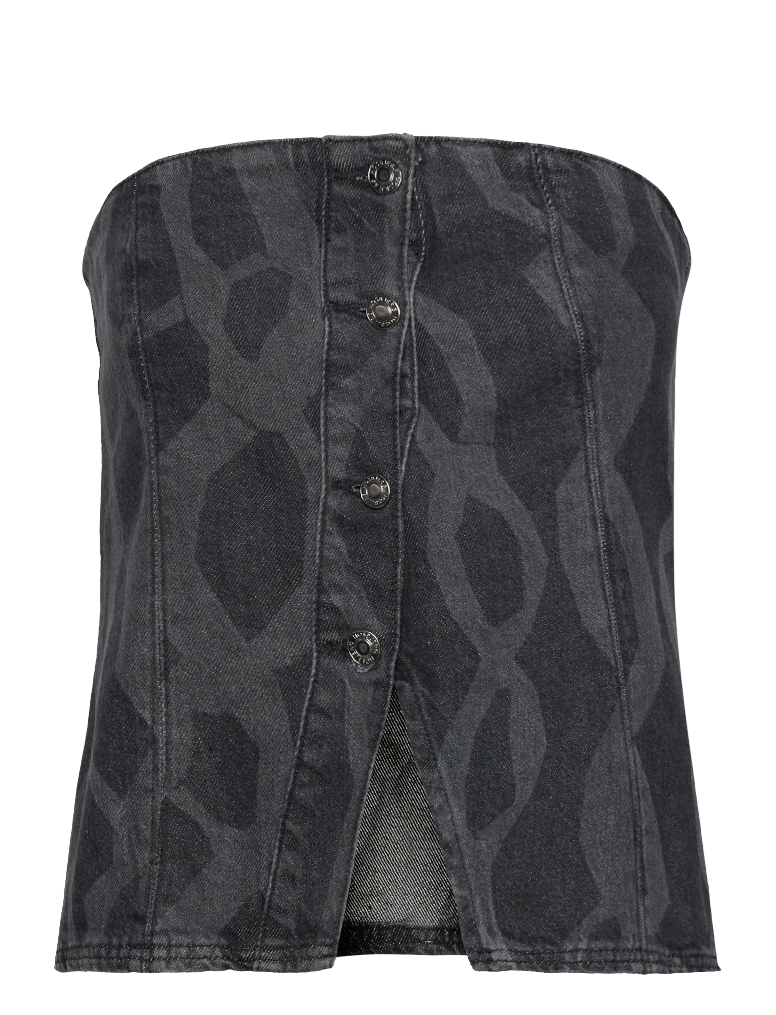 Hosbjerg Mickie Denim Top, Kvinder, Denim Bustier Top, Grå, Str: XL