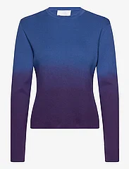 Hosbjerg - Maya Dawn Rib Blouse - pitkähihaiset t-paidat - true blue - 0