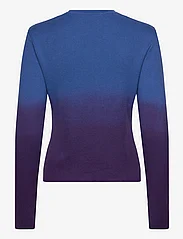 Hosbjerg - Maya Dawn Rib Blouse - pitkähihaiset t-paidat - true blue - 1