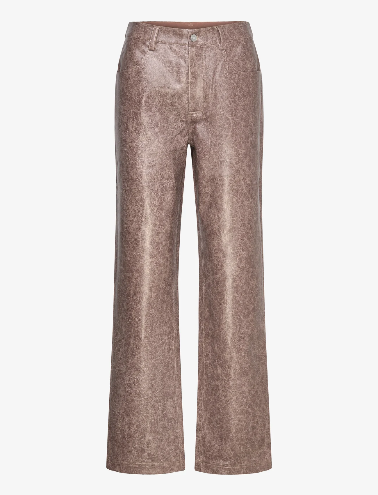 Hosbjerg - Nynne Pants - leather trousers - humus - 0