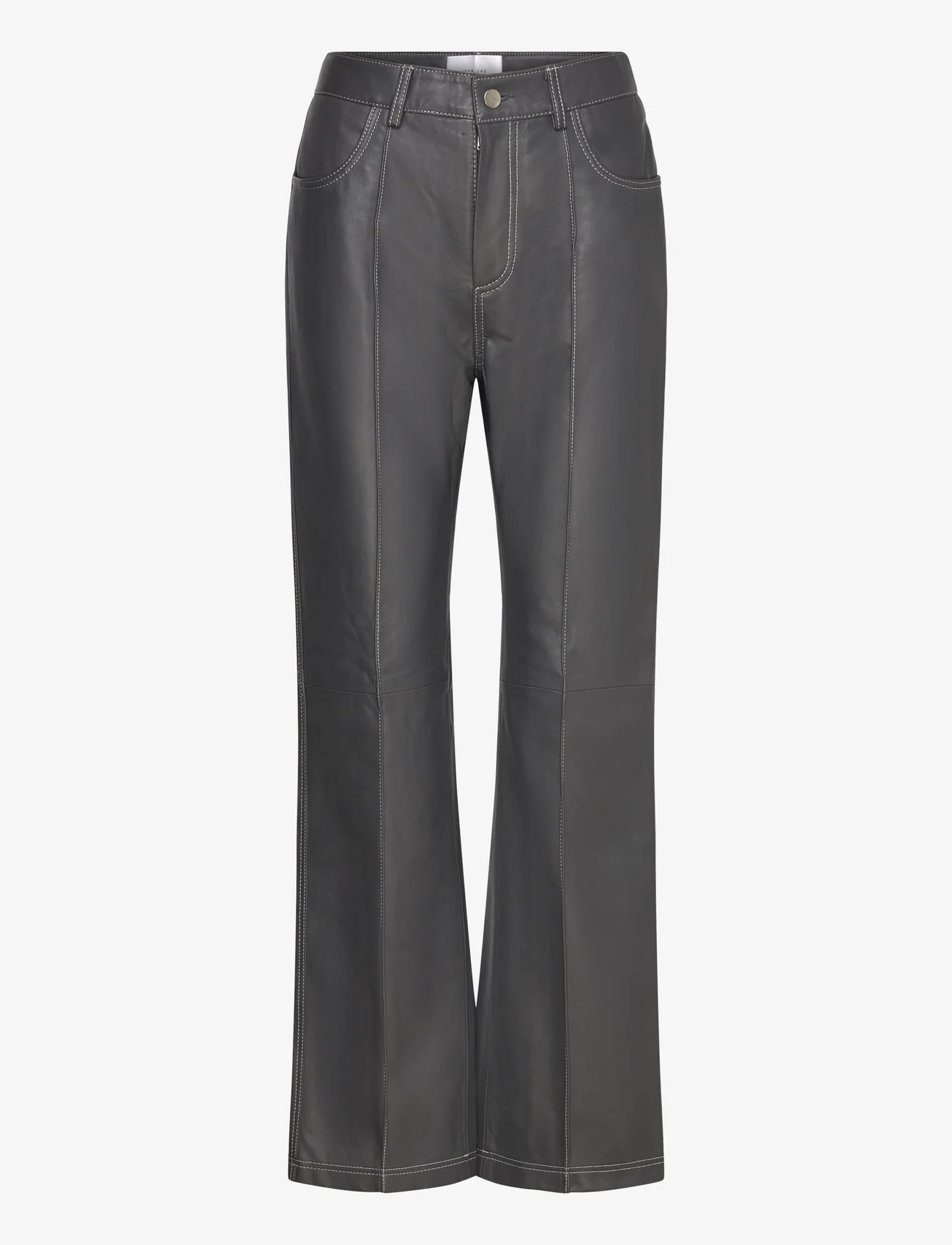 Hosbjerg - Nana Leather Pants - festtøj til outletpriser - asphalt - 0