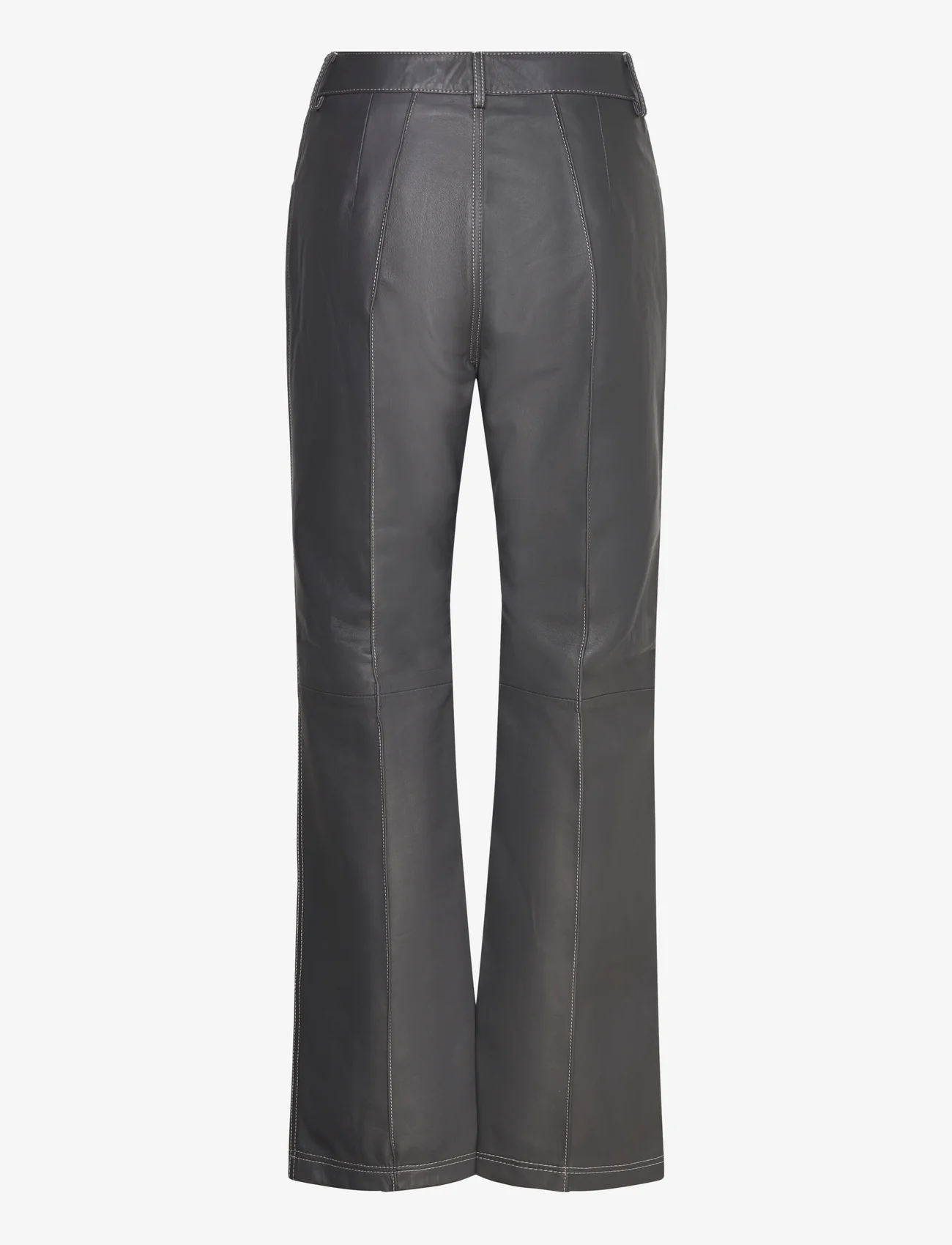 Hosbjerg - Nana Leather Pants - festtøj til outletpriser - asphalt - 1