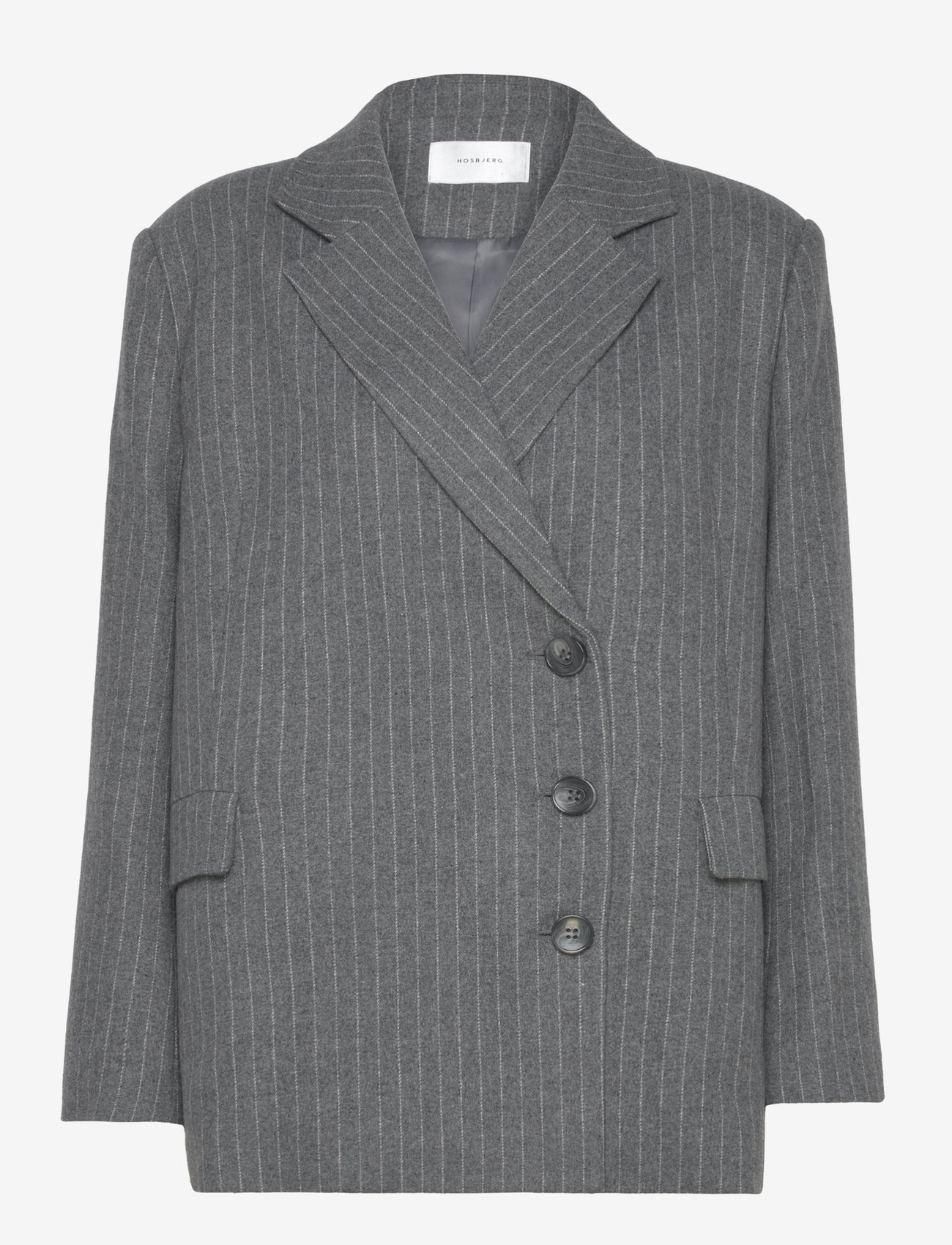 Hosbjerg - Pipa Blazer - zweireihige blazer - light grey pinstripe - 0