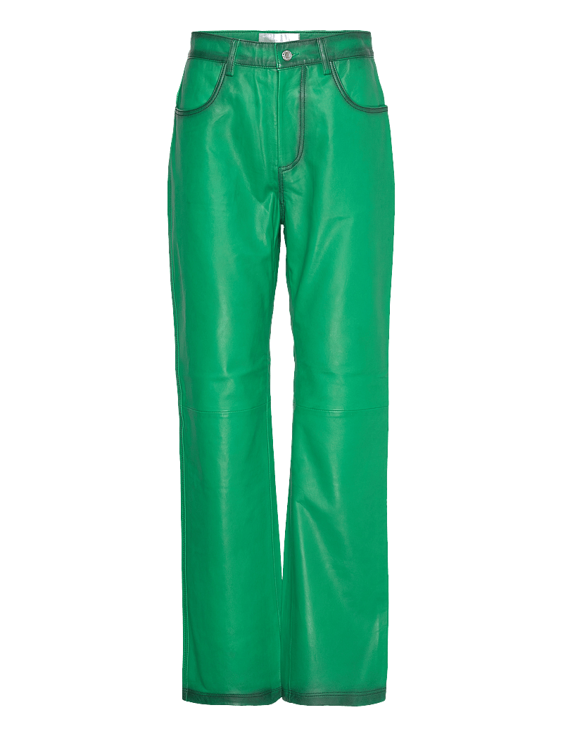 Hosbjerg - Pompay Pants - læderbukser - grass green - 0