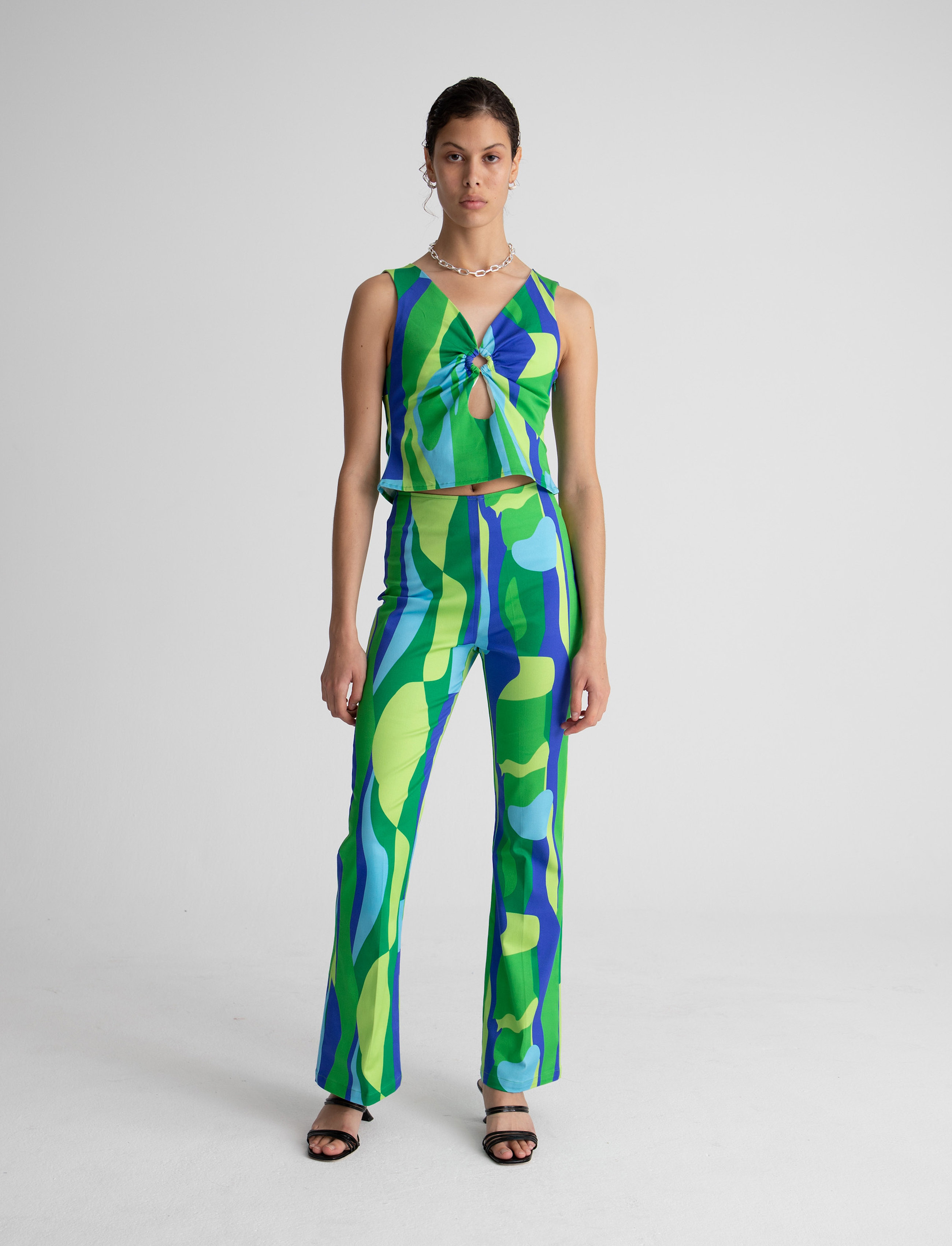 Hosbjerg Glam Paloma Top - Blusen - GREEN LANDSCAPE / multi