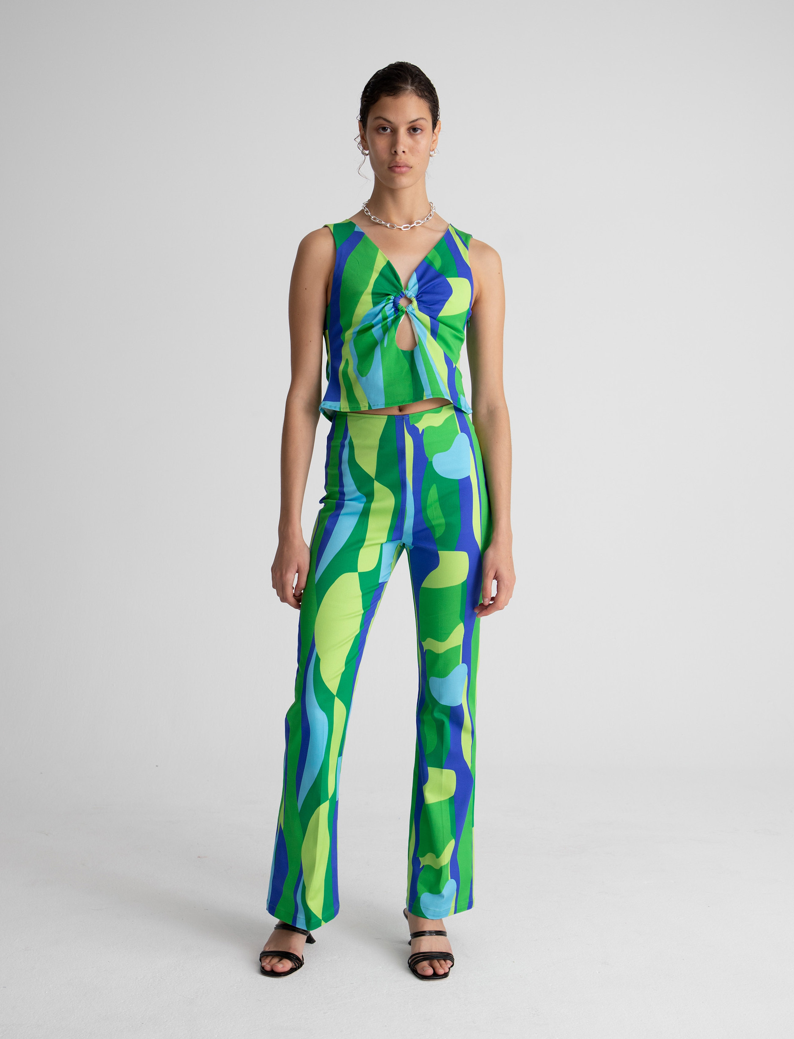 Hosbjerg Glam Paloma Pants - Hosen - GREEN LANDSCAPE / multi