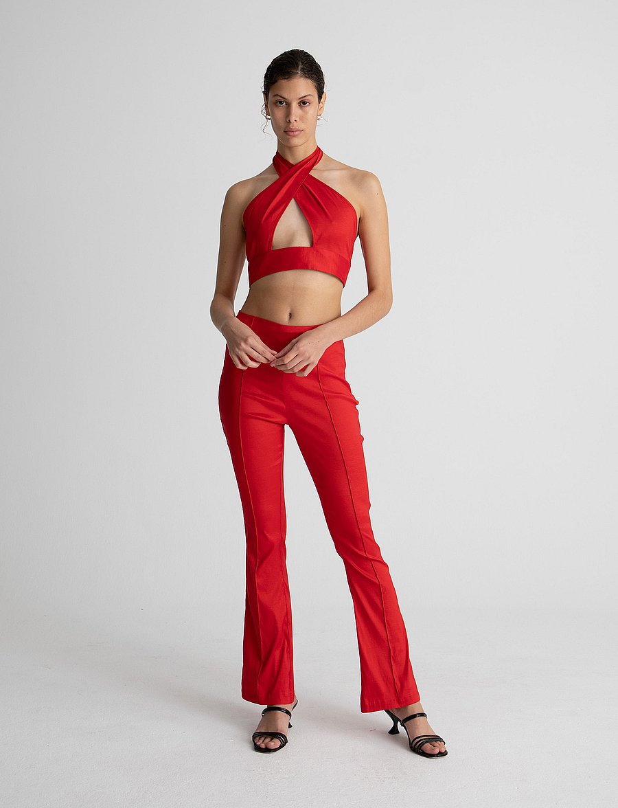 Hosbjerg - Glory Pants - trumpettihousut - red - 4