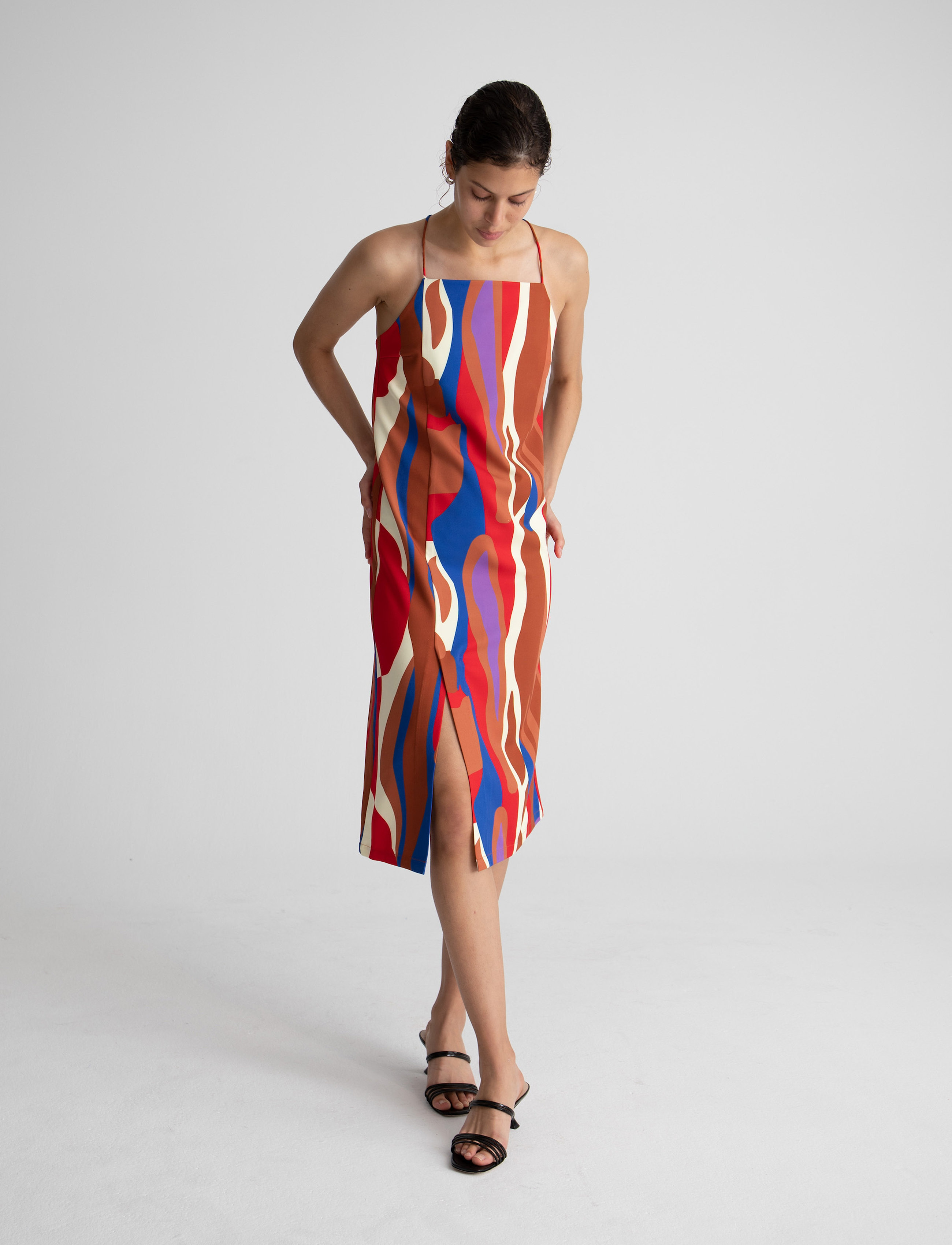 Hosbjerg - Greta Adele Slip Dress - red landscape - 3