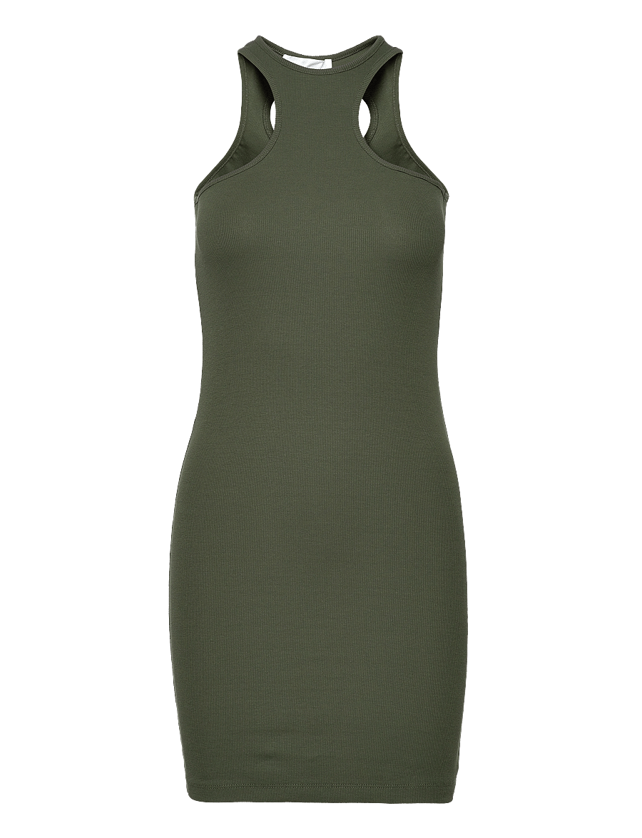 Hosbjerg - Gabara Hole Rib Dress - robes moulantes - bottle green - 1