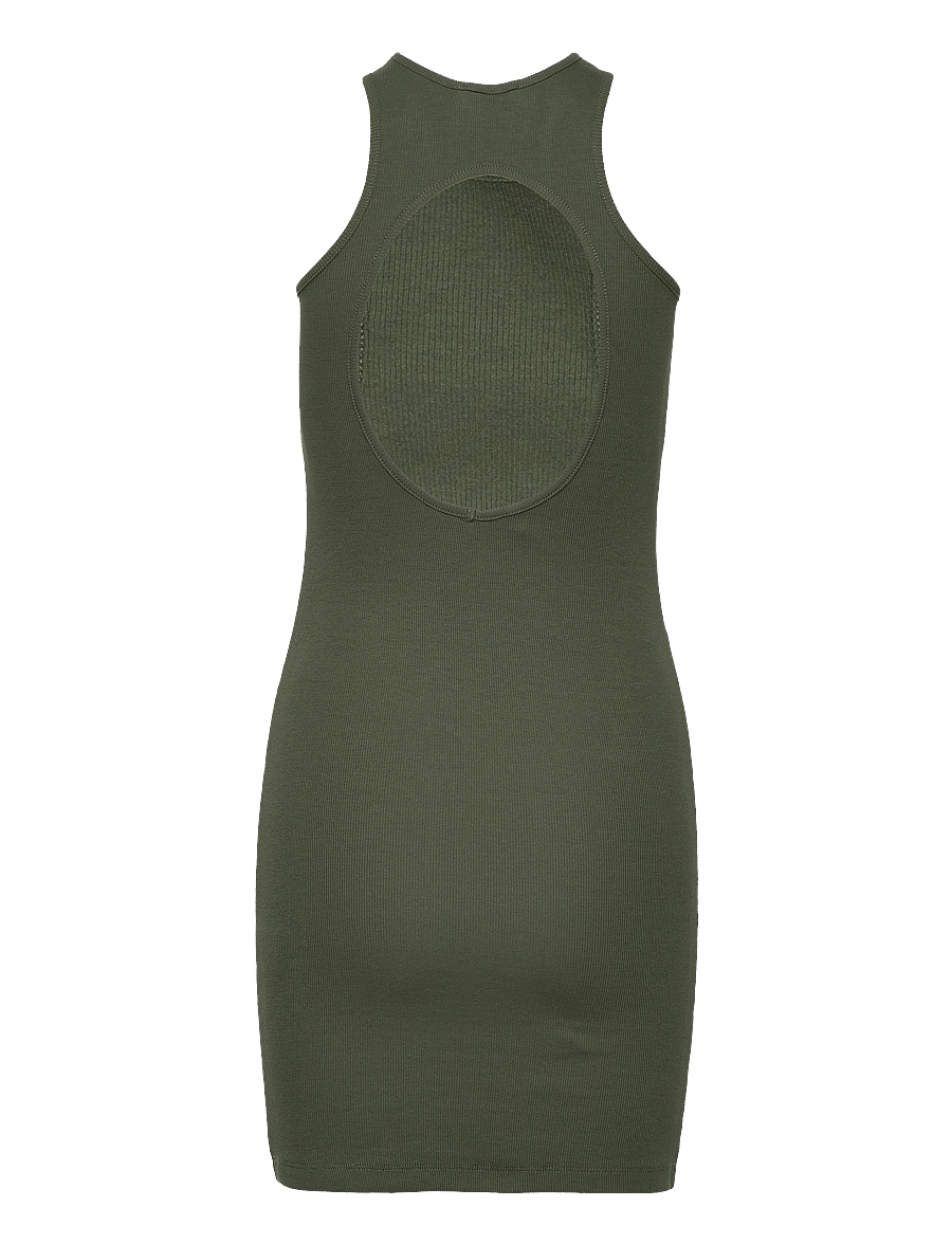 Hosbjerg - Gabara Hole Rib Dress - robes moulantes - bottle green - 2