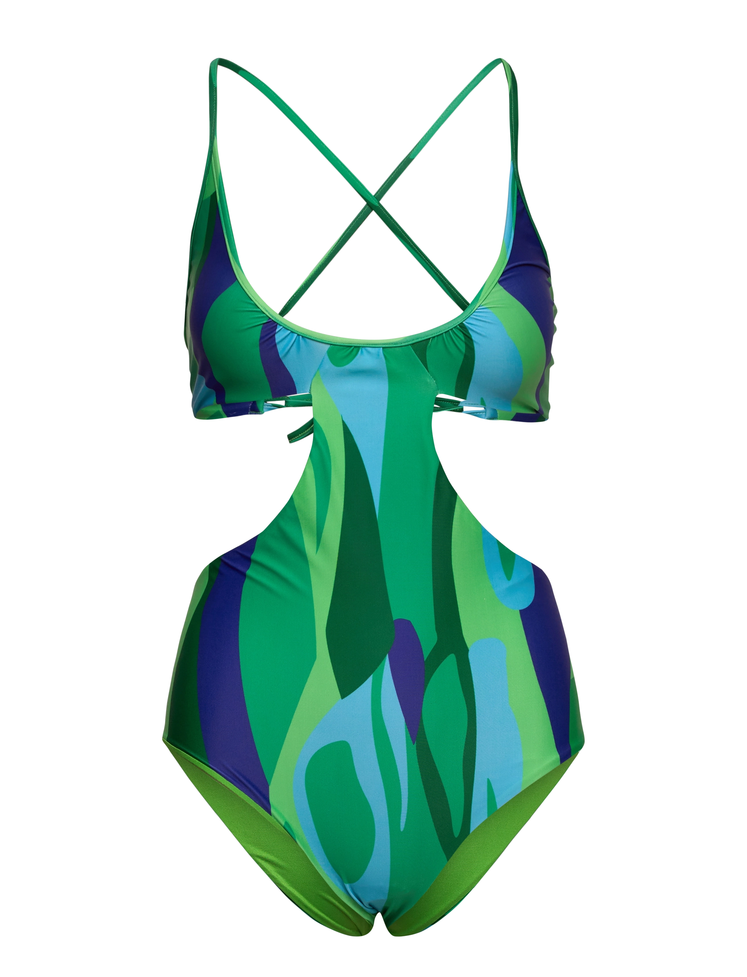HOSBJERG Ginny Cross Back Badeanzug Patterned - XS - Damen