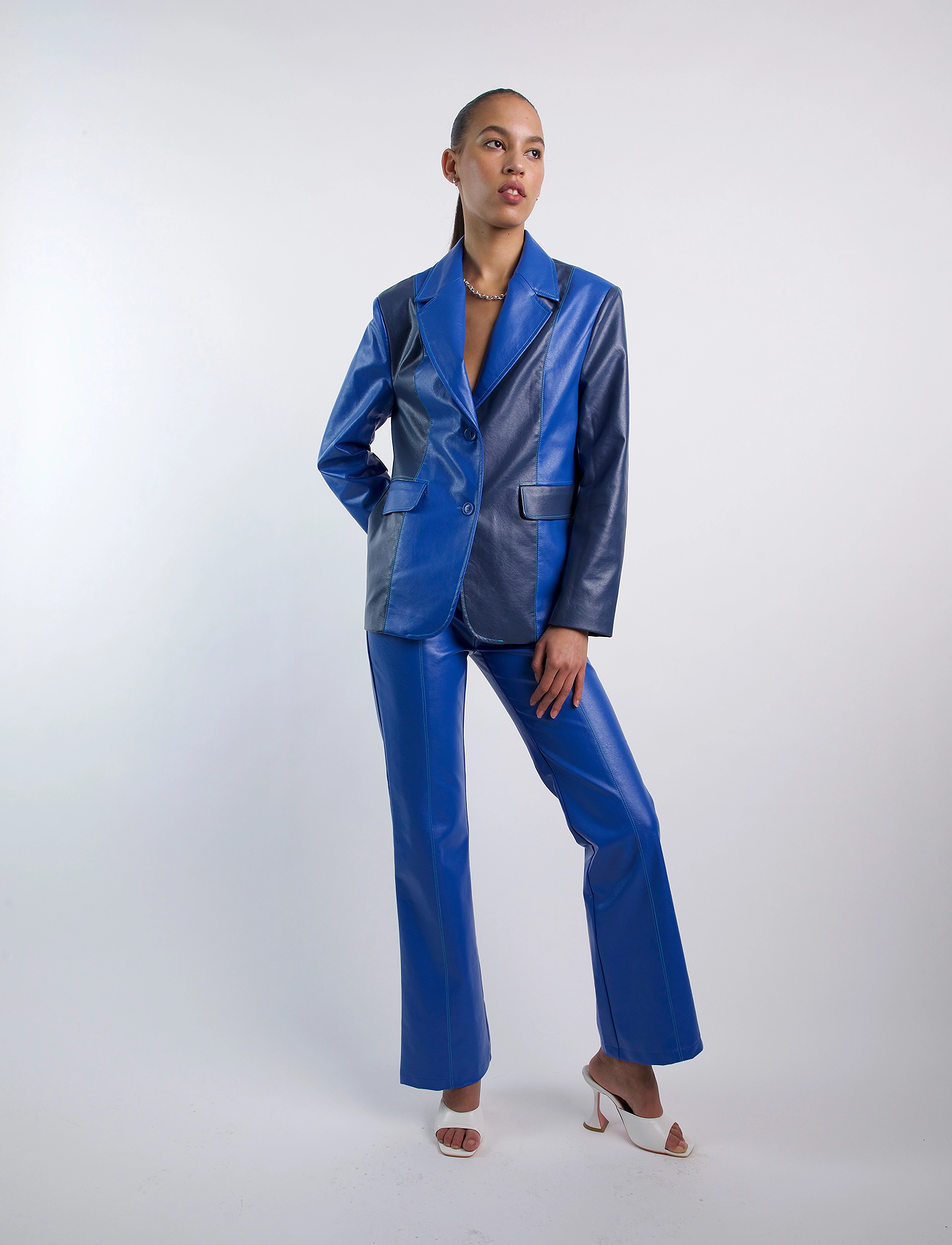 Hosbjerg - Hollie Pants - læderbukser - blue - 5