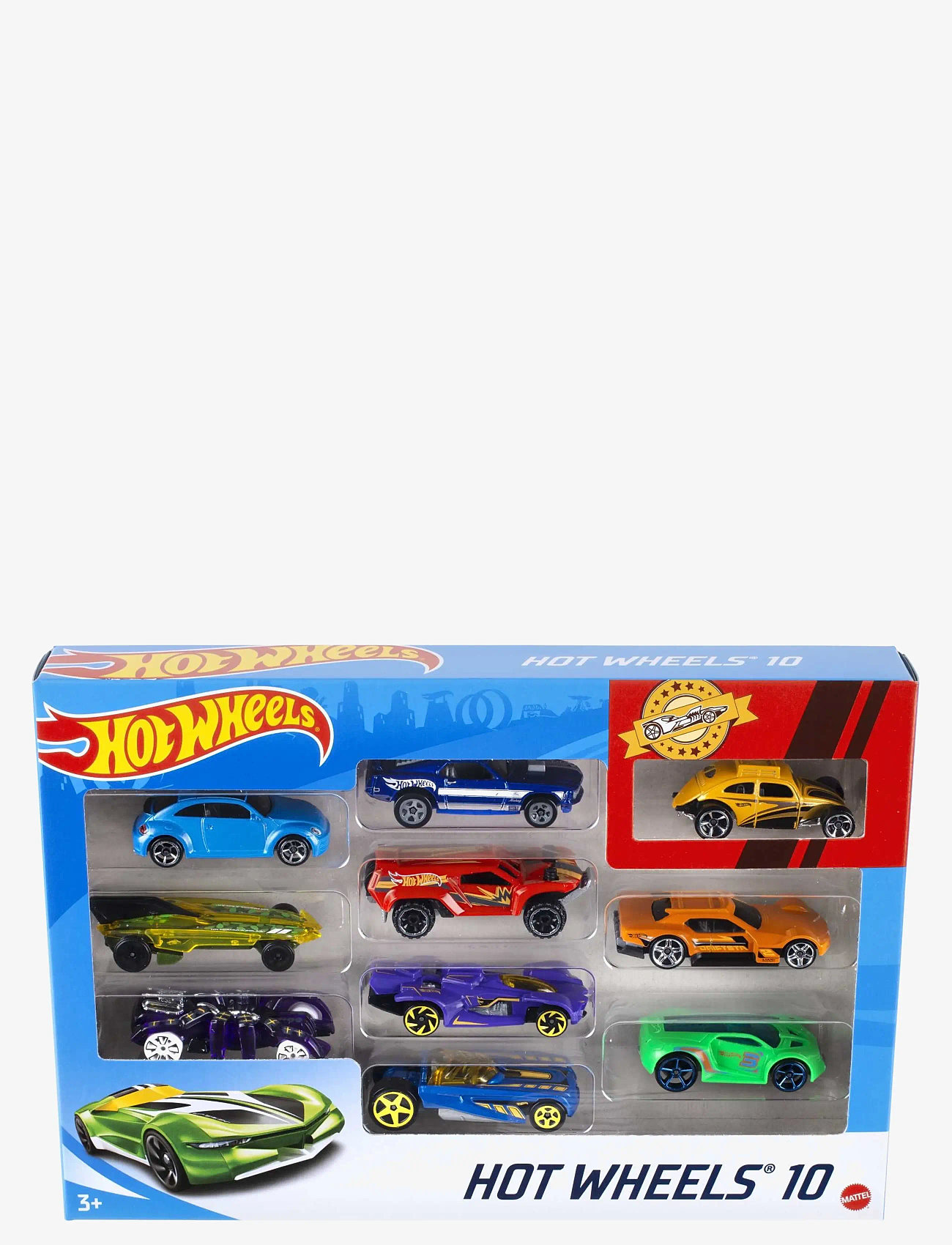 Hot Wheels - Set of 10 1:64 Scale Toy Trucks and Cars for Kids & Collectors - legetøjsbiler - multi color - 1