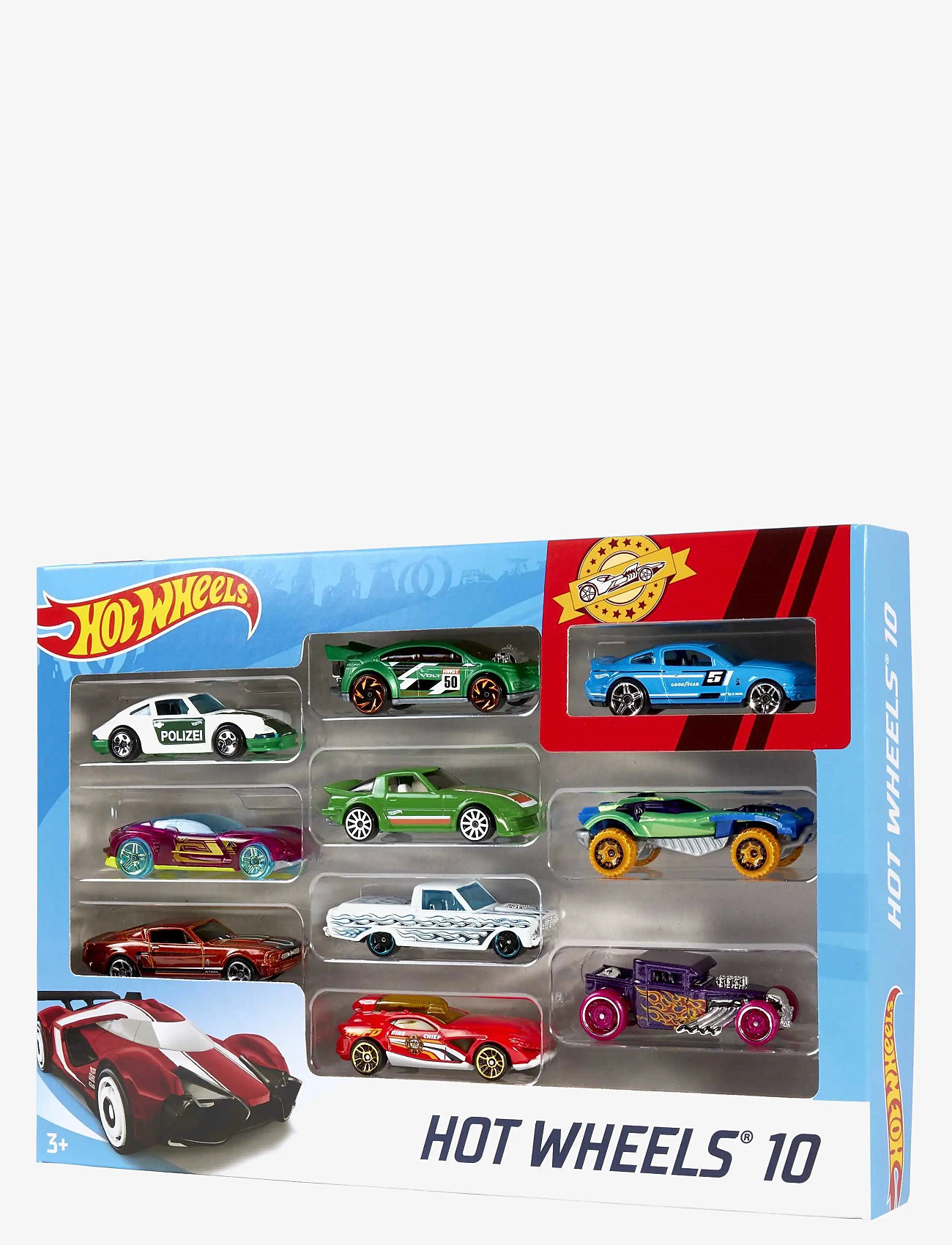 Hot Wheels - Set of 10 1:64 Scale Toy Trucks and Cars for Kids & Collectors - legetøjsbiler - multi color - 3