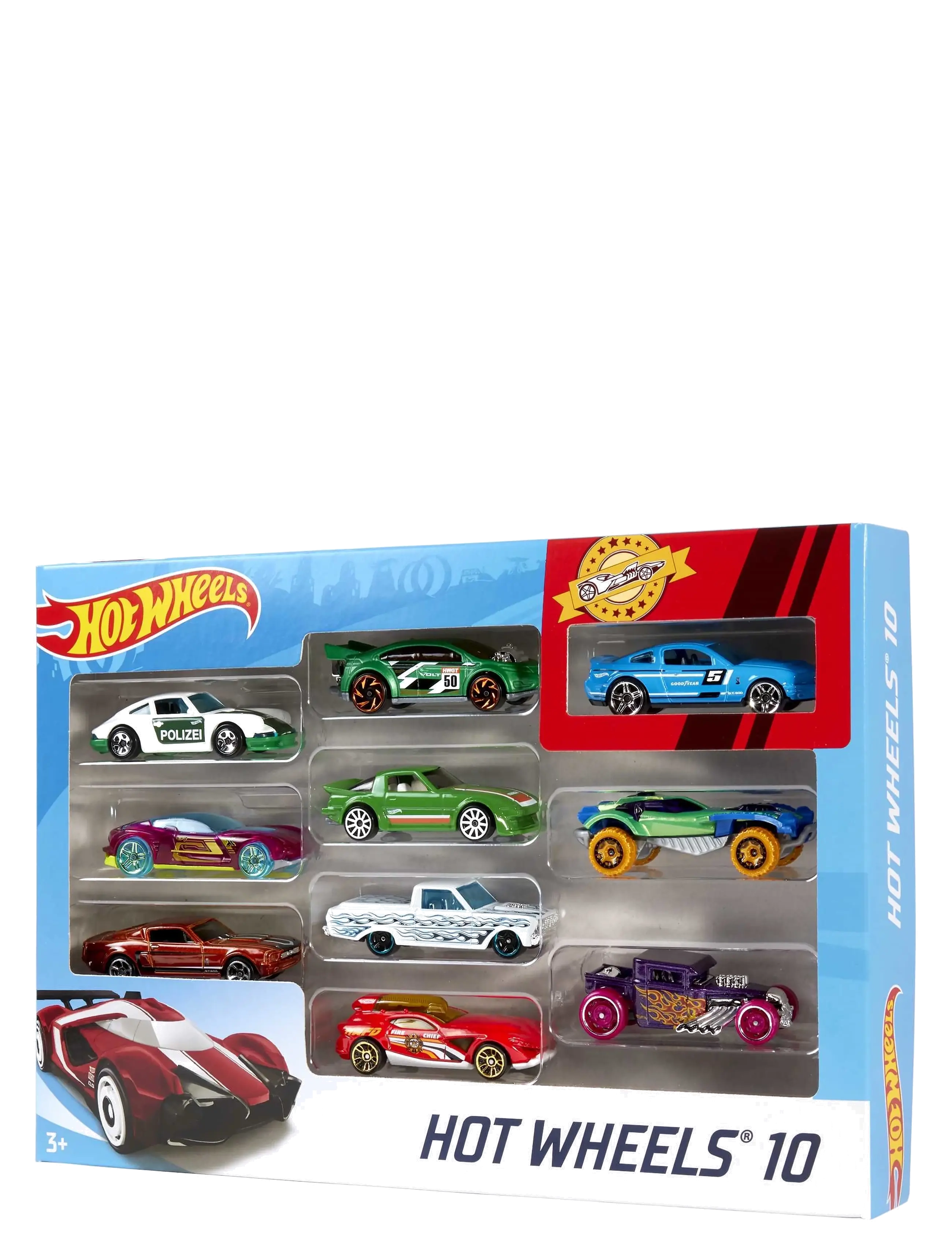 Hot Wheels - Set of 10 1:64 Scale Toy Trucks and Cars for Kids & Collectors - lekebiler - multi color - 3