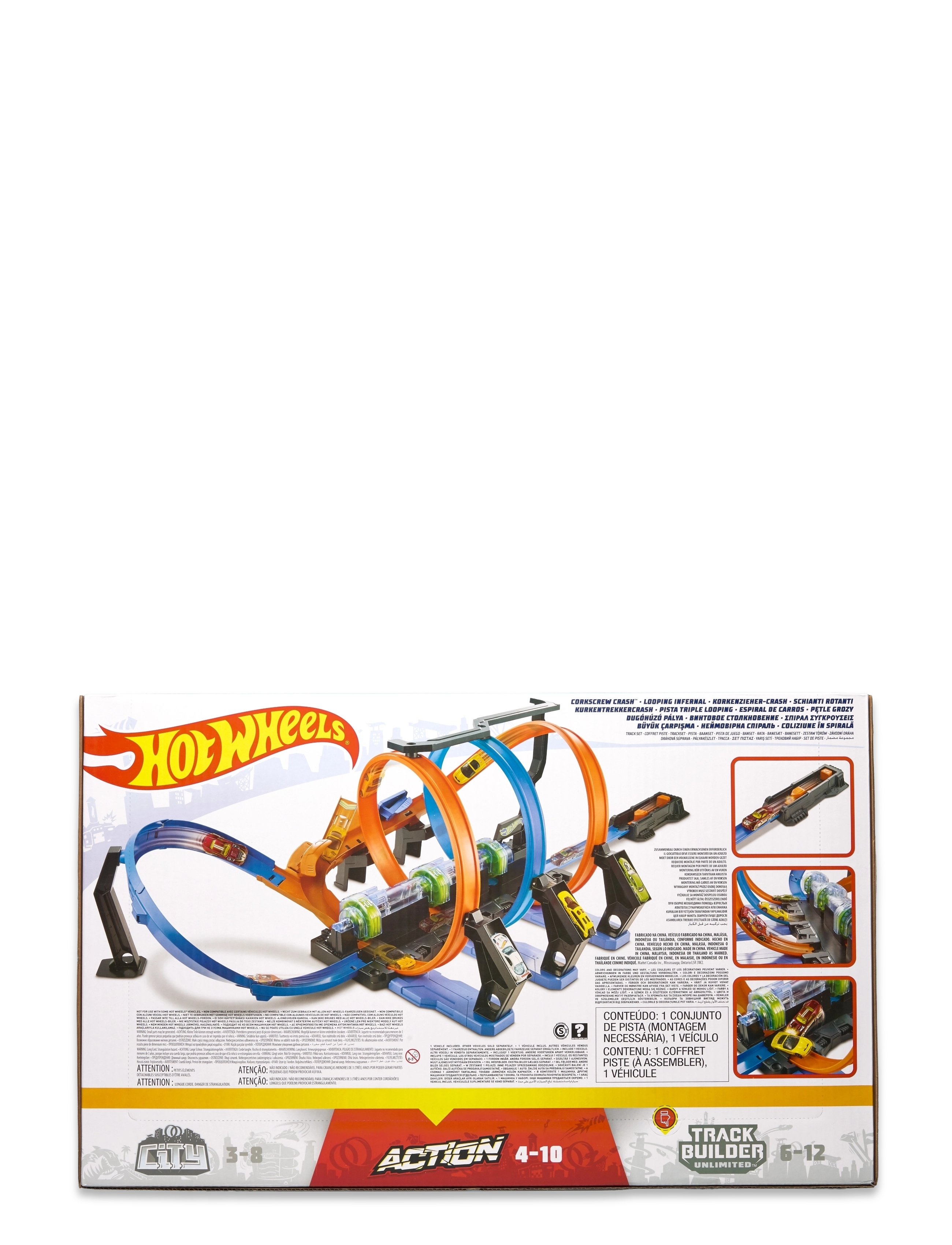 Hot Wheels - Action Corkscrew Crash Track Set - multi color - 1