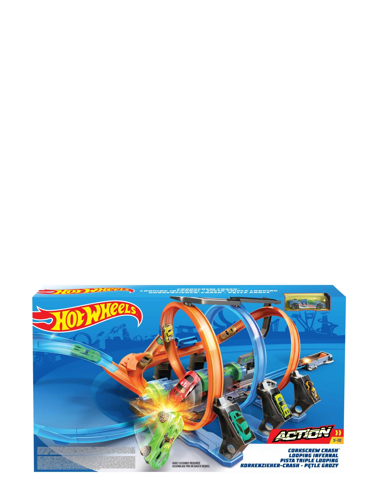 Hot Wheels - Action Corkscrew Crash Track Set - multi color - 5