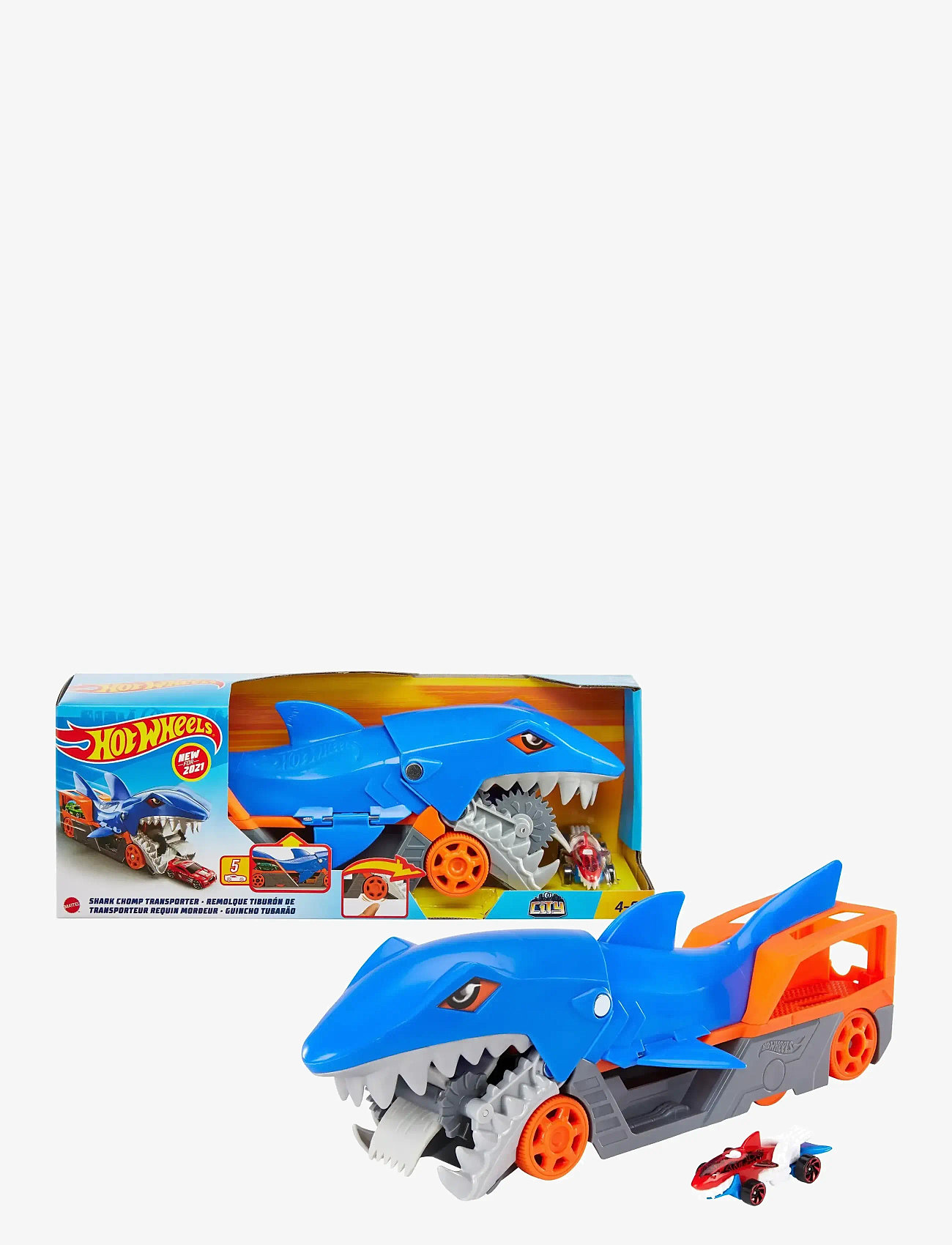 Hot Wheels - City Shark Chomp Transporter Playset & Diecast Car - multi color - 0