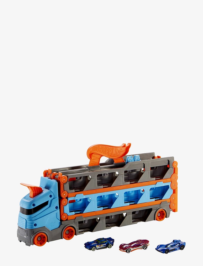 Hot Wheels - City Speedway Hauler Carrier with 3 Toy Cars - veoautod - multi color - 1
