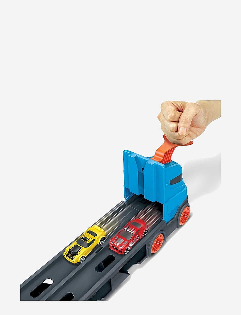 Hot Wheels - City Speedway Hauler Carrier with 3 Toy Cars - veoautod - multi color - 3