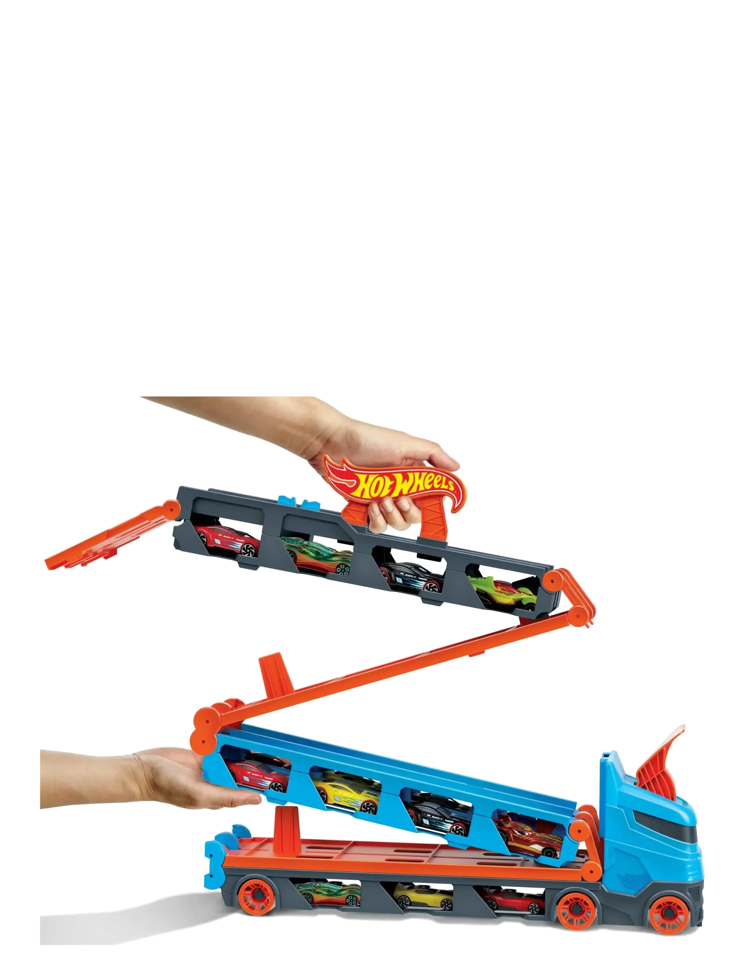 Hot Wheels - City Speedway Hauler Carrier with 3 Toy Cars - leksaksfordon - multi color - 1