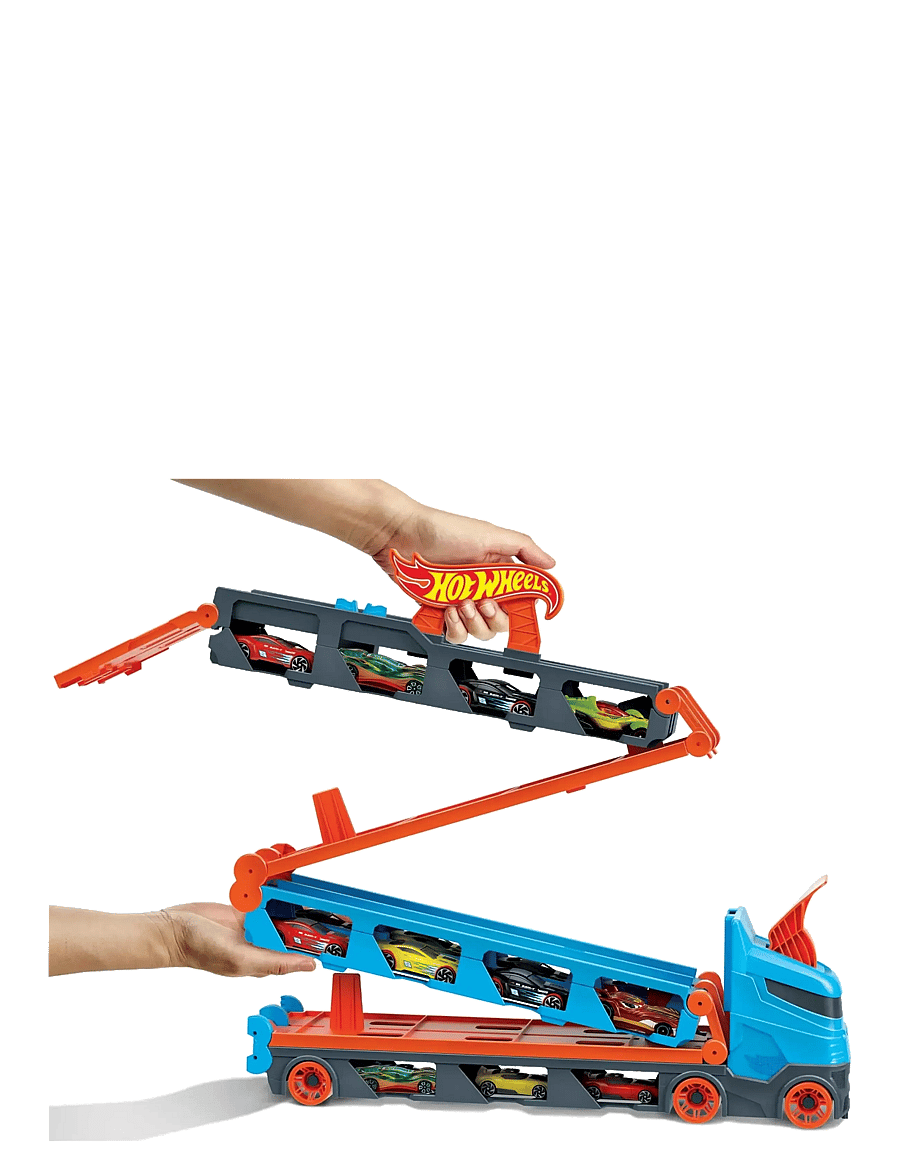 Hot Wheels - City Speedway Hauler Carrier with 3 Toy Cars - vörubílar - multi color - 1