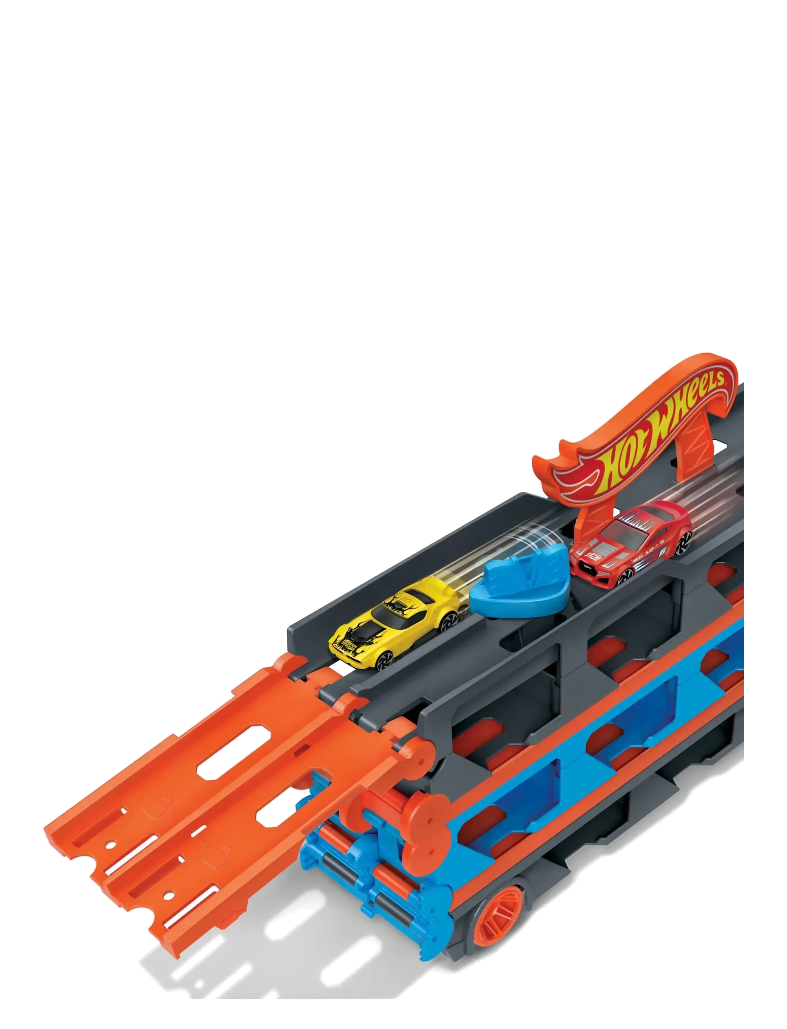 Hot Wheels - City Speedway Hauler Carrier with 3 Toy Cars - leksaksfordon - multi color - 2
